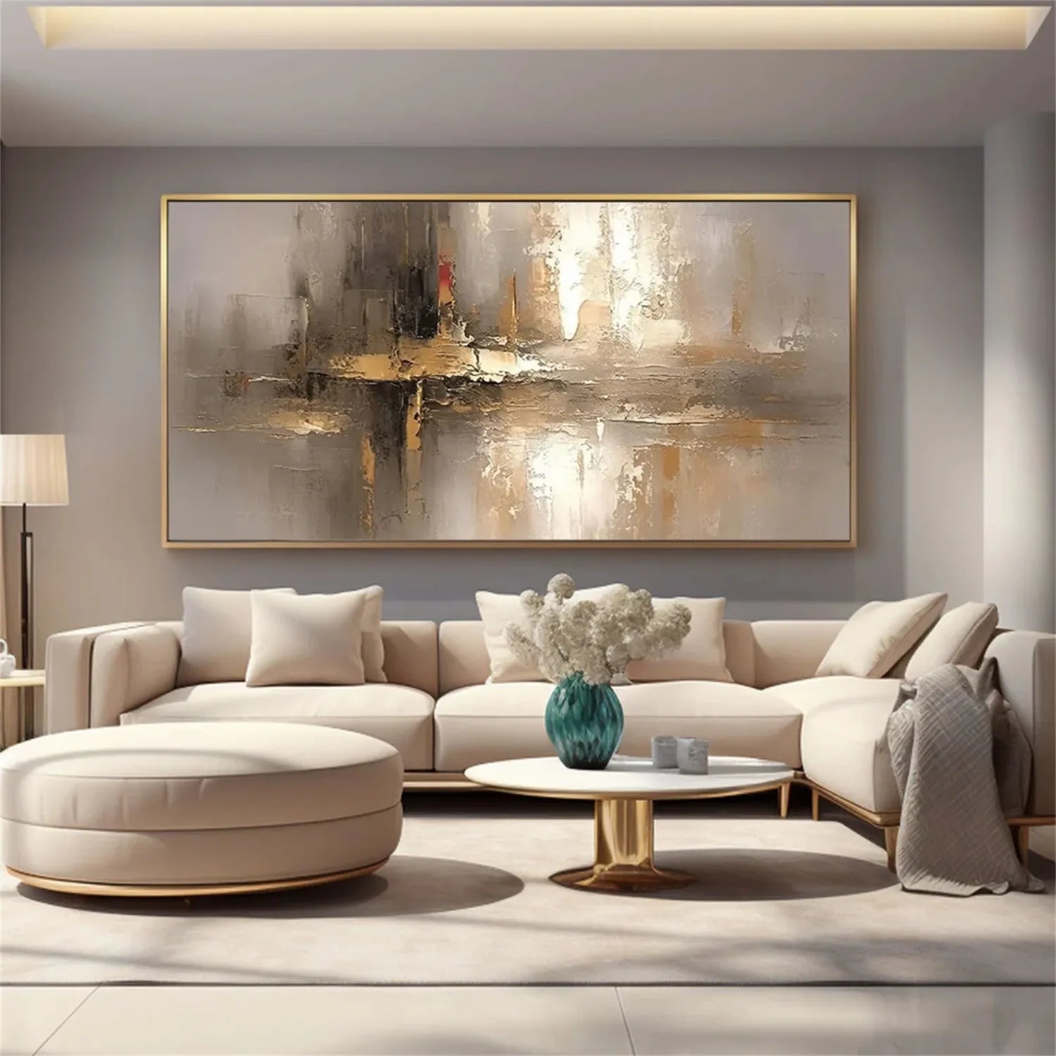 Abstract Painting #AB 257 - Modern Wall Art for Living Room, Bedroom & Office Decor | Large Canvas Artwork for Home & Commercial Spaces