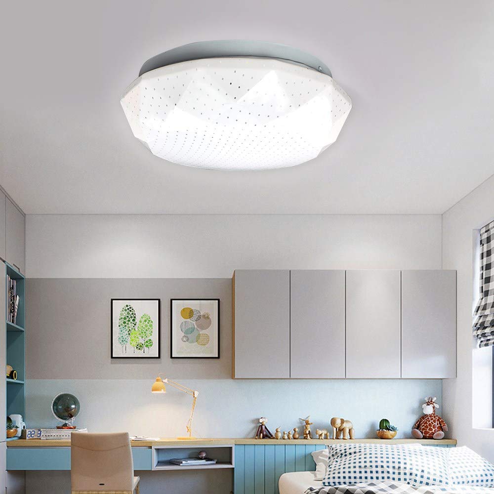 YUELEI Diamond LED Ceiling Light Fixture - Modern Surface Mount Lighting for Hallway, Living Room, Kitchen & Bedroom - Energy Saving Bright White Light for Home & Office Decor