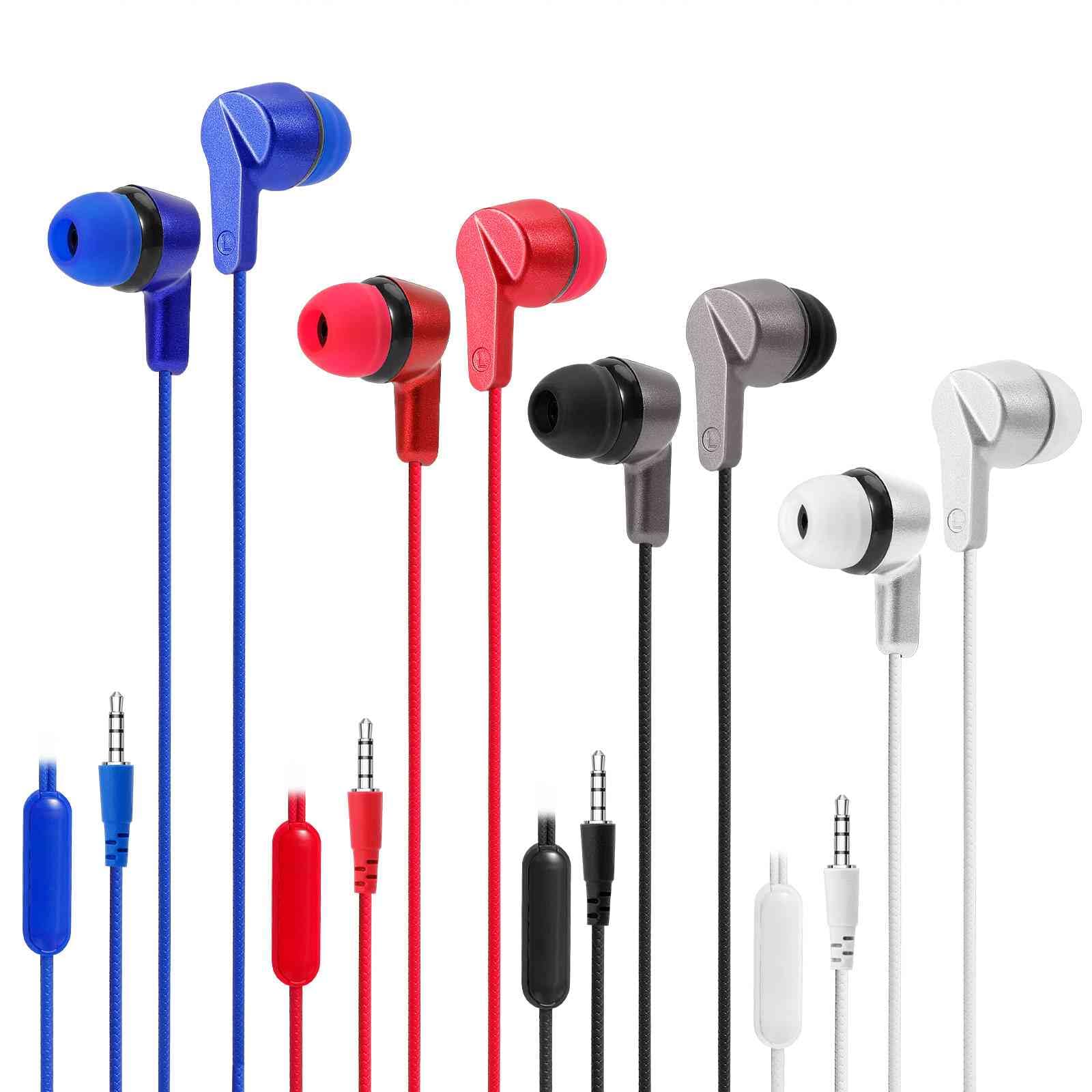 UrbanX Set of 4 R2 Wired in-Ear Headphones with Mic - Noise Isolating Earphones with Deep Bass & Tangle-Free Cord - Compatible with ZTE Blade A610 - Includes Silicone Ear Tips - Perfect for Commuting, Workouts & Gaming