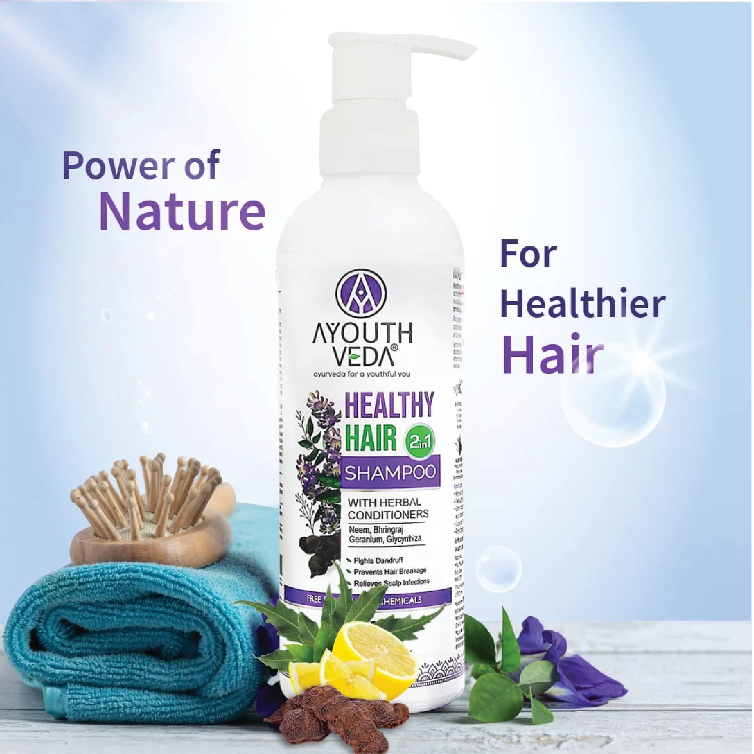 Ayurvedic Bhringraj & Shikakai Hair Growth Shampoo 200ml - Natural Herbal Shampoo for Women to Prevent Hair Breakage & Dandruff | Sulfate-Free Hair Cleanser with Conditioner | Perfect for Daily Hair Care & Scalp Nourishment (Pack of 1)