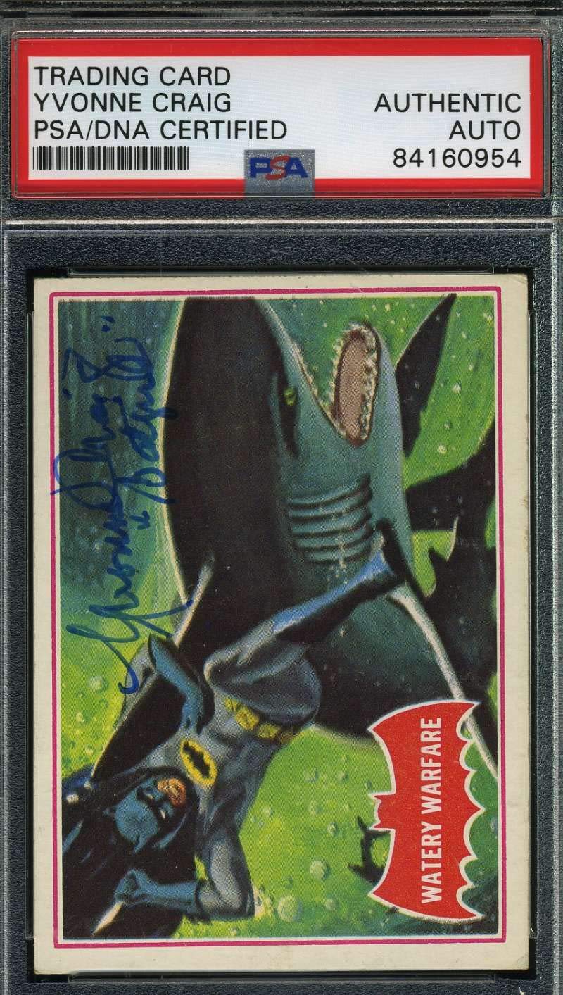 Authentic 1966 Batman #37a Trading Card - Yvonne Craig Hand-Signed with PSA DNA COA | Vintage Collectible for Batman Fans & Memorabilia Display