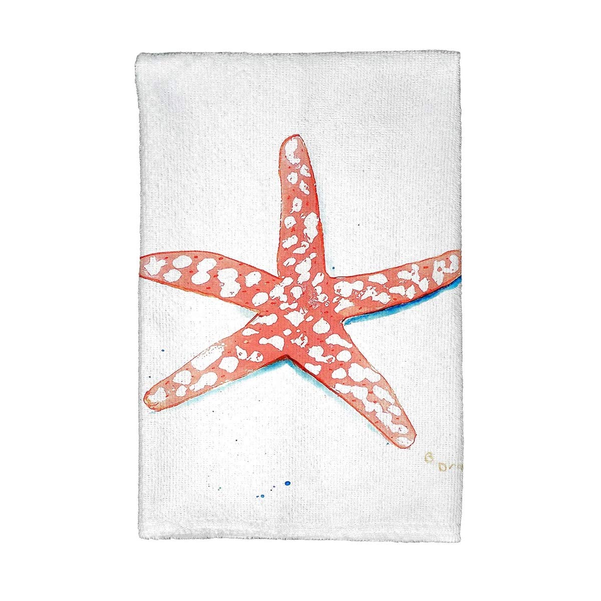 Betsy Drake KT091 Coral Starfish Kitchen Towel Set - Absorbent & Decorative Dish Towels for Cooking, Baking & Kitchen Decor - Beach Theme Cotton Towels for Dish Drying & Hand Wiping