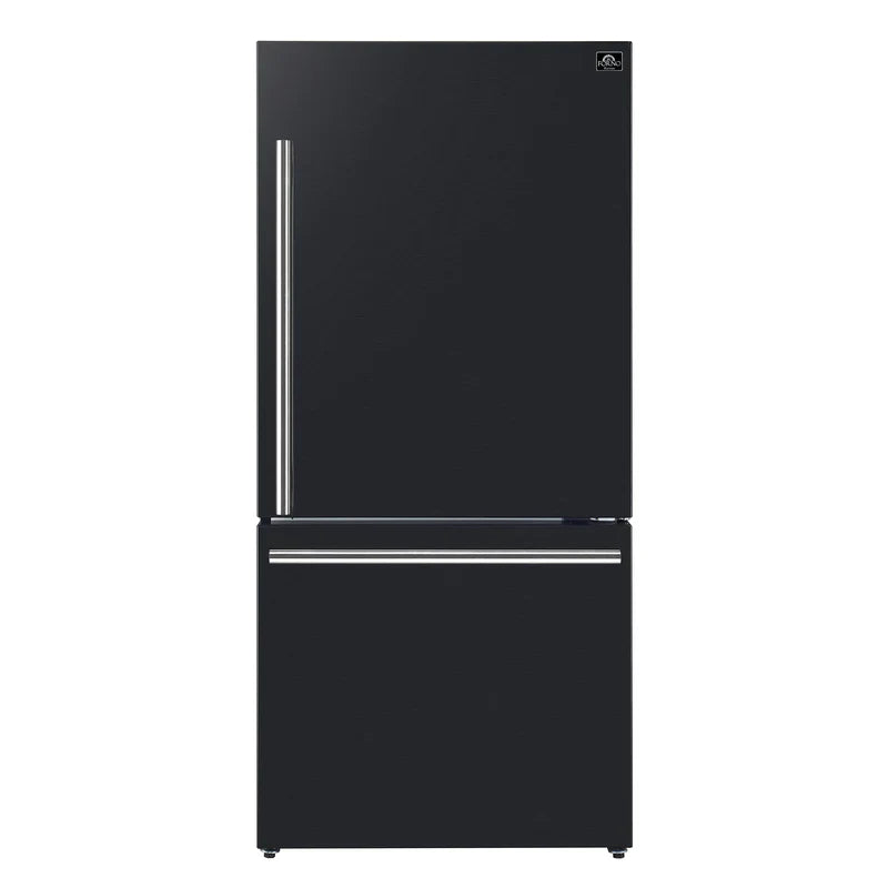 Forno Milano 31 Inch 17.2 cu.ft Bottom Freezer Refrigerator with Right Swing Door - Model FFFFD1785 | Energy Efficient Stainless Steel Kitchen Appliance for Home, Office, or Cafe Use