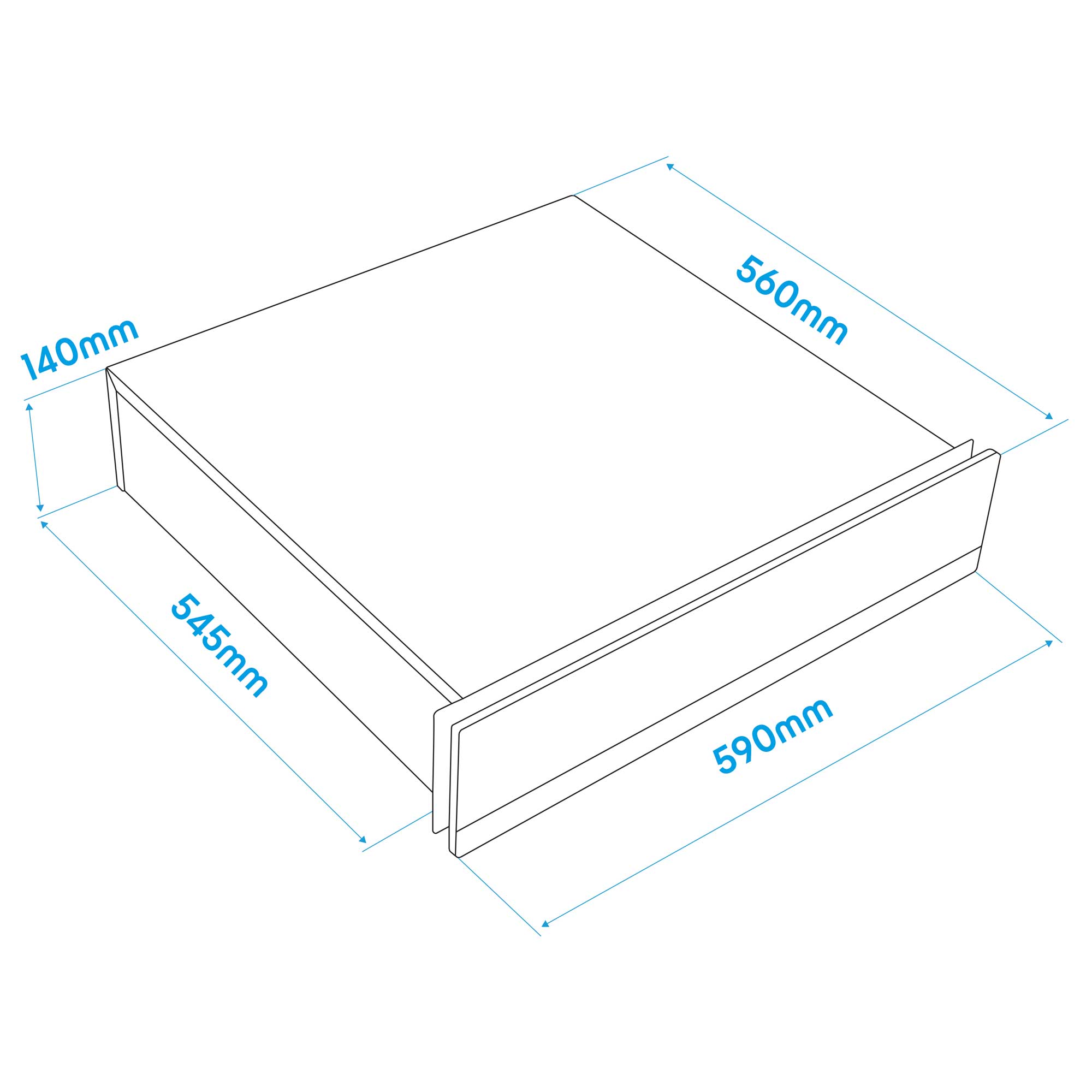 Baridi 60cm Built-In Warming Drawer with Push-to-Open Technology, Anti-Slip Mat - Black/Stainless Steel (DH202) - Perfect for Kitchen, Restaurant & Buffet Food Warming