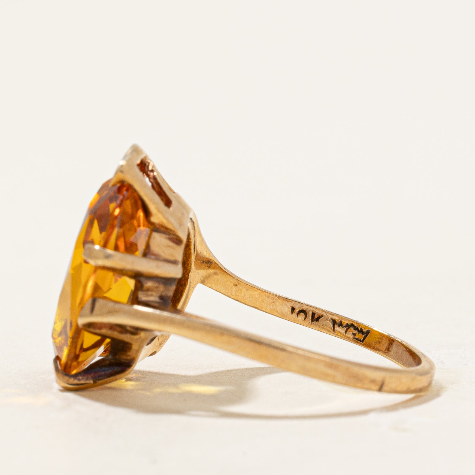 Exquisite 8.29ct Synthetic Yellow Sapphire Cocktail Ring - Size 6.25 - Elegant Statement Jewelry for Evening Parties & Special Occasions