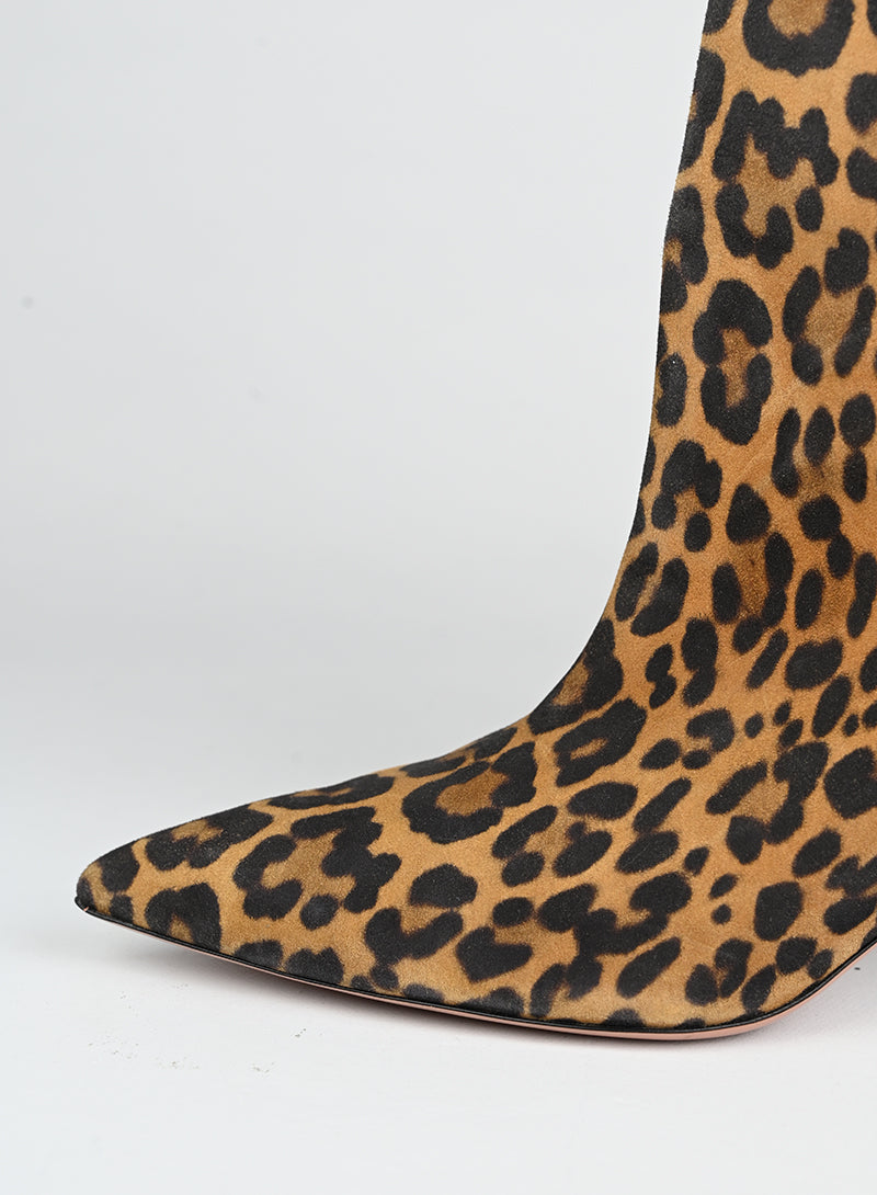 Aquazzura Animal Print Ankle Boots - Size 39.5 | Stylish Women's Fashion Booties for Fall & Winter Outfits