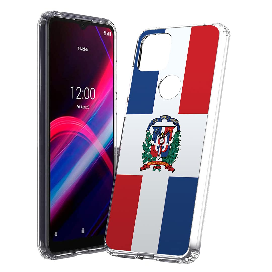 Ohiya Shockproof Case for T-Mobile Revvl 4 Plus - Cute Clear Cover for Men & Women | Dominican Republic Flag Design | Perfect for Metro PCS & TCL Revvl 4+ Users