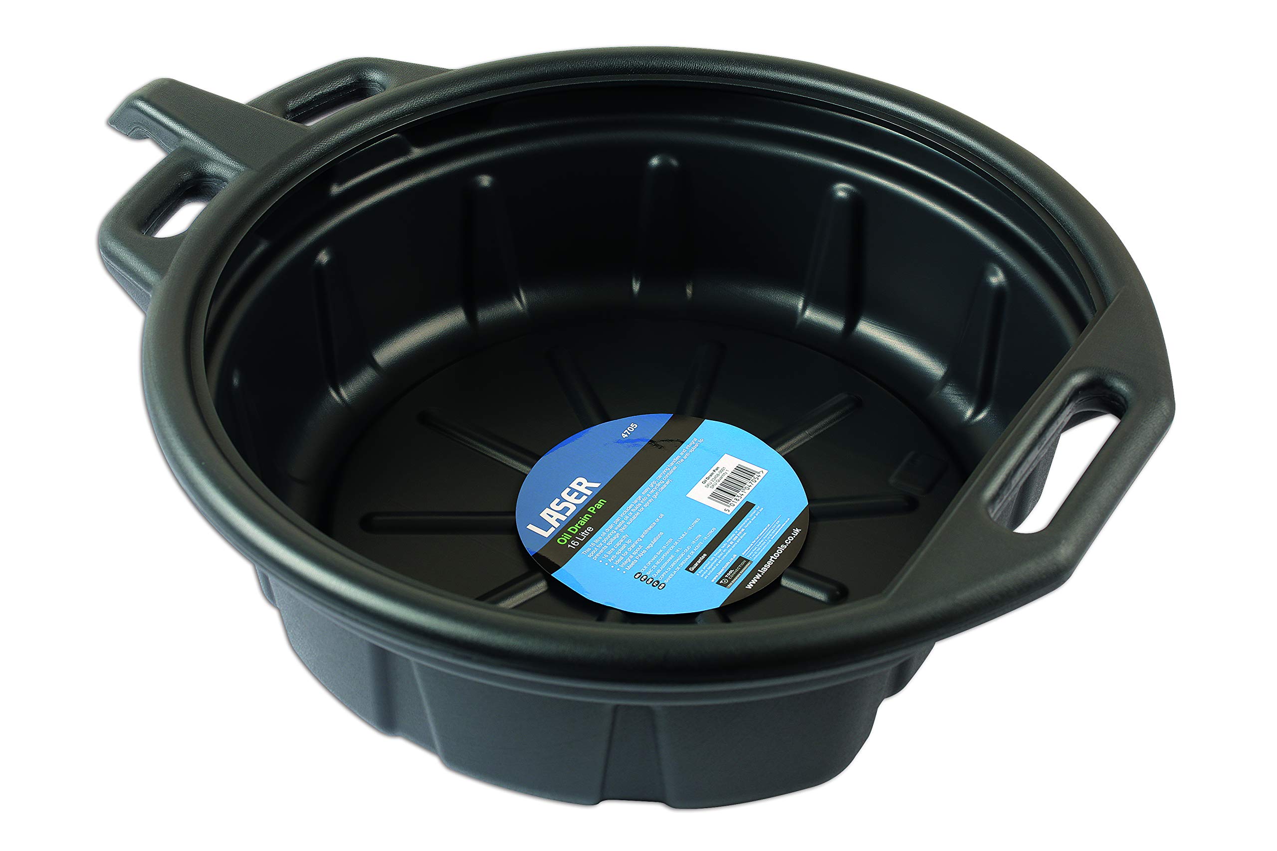 TOOLCONNECTION 4705 16L Oil Drain Pan - Heavy Duty Automotive Oil Change Pan with Spout & Handle for Easy Pouring - Perfect for DIY Car Maintenance, Motorcycle & Truck Oil Changes