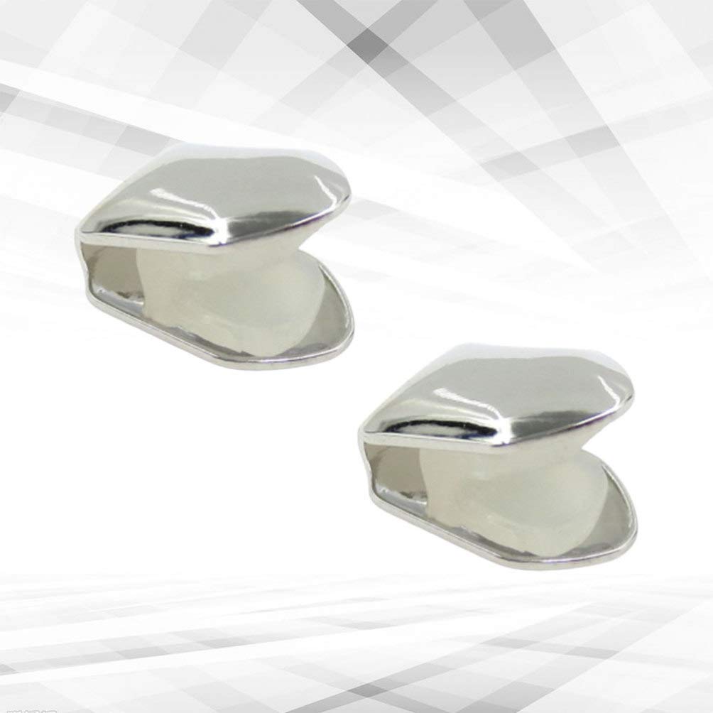 SUPVOX 2Pcs Silver Plated Small Single Tooth Cap - Hip Hop Grillz Teeth Jewelry for Men & Women - Perfect for Halloween, Costume Parties and Rap Performances