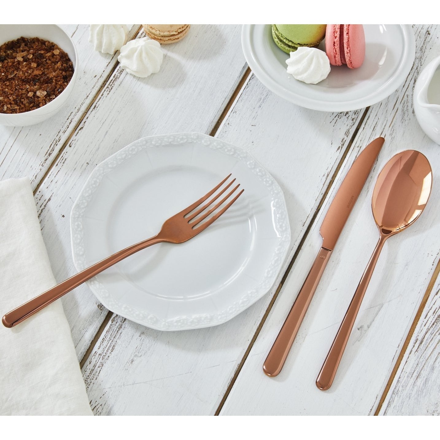 Premium 5-Piece Copper Flatware Set - Elegant Dining Utensils for Formal Dinners & Special Occasions