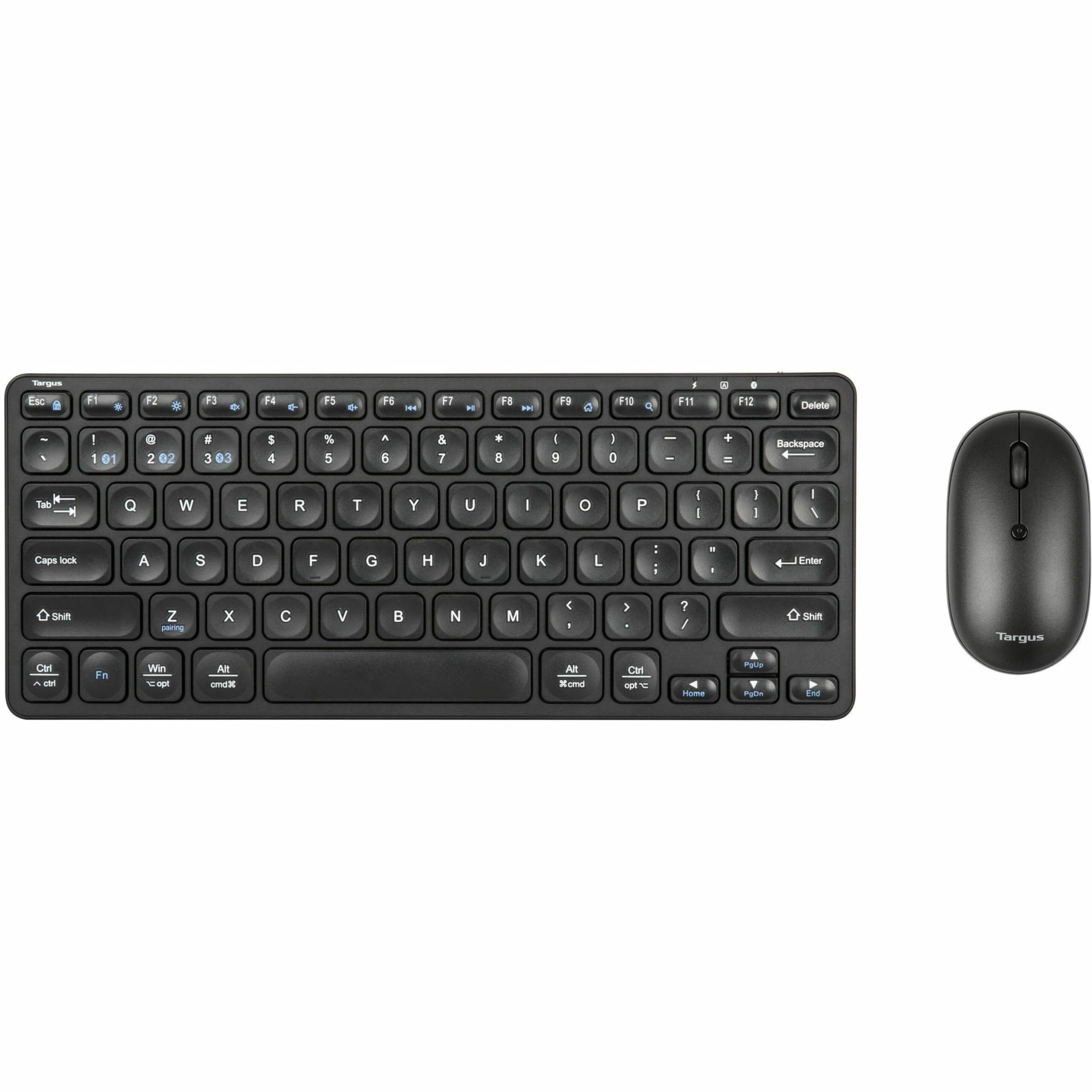 Targus Compact Keyboard and Mouse Bundle (AKB862 + AMB581) - Ergonomic Wireless Keyboard & Portable Mouse for Laptop, PC, Office & Travel Use