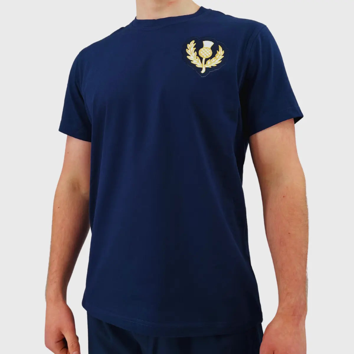 Samurai Scotland Vintage Cotton T-Shirt for Men - Soft Breathable Navy Blue Tee - Casual Wear & Street Style Outfits
