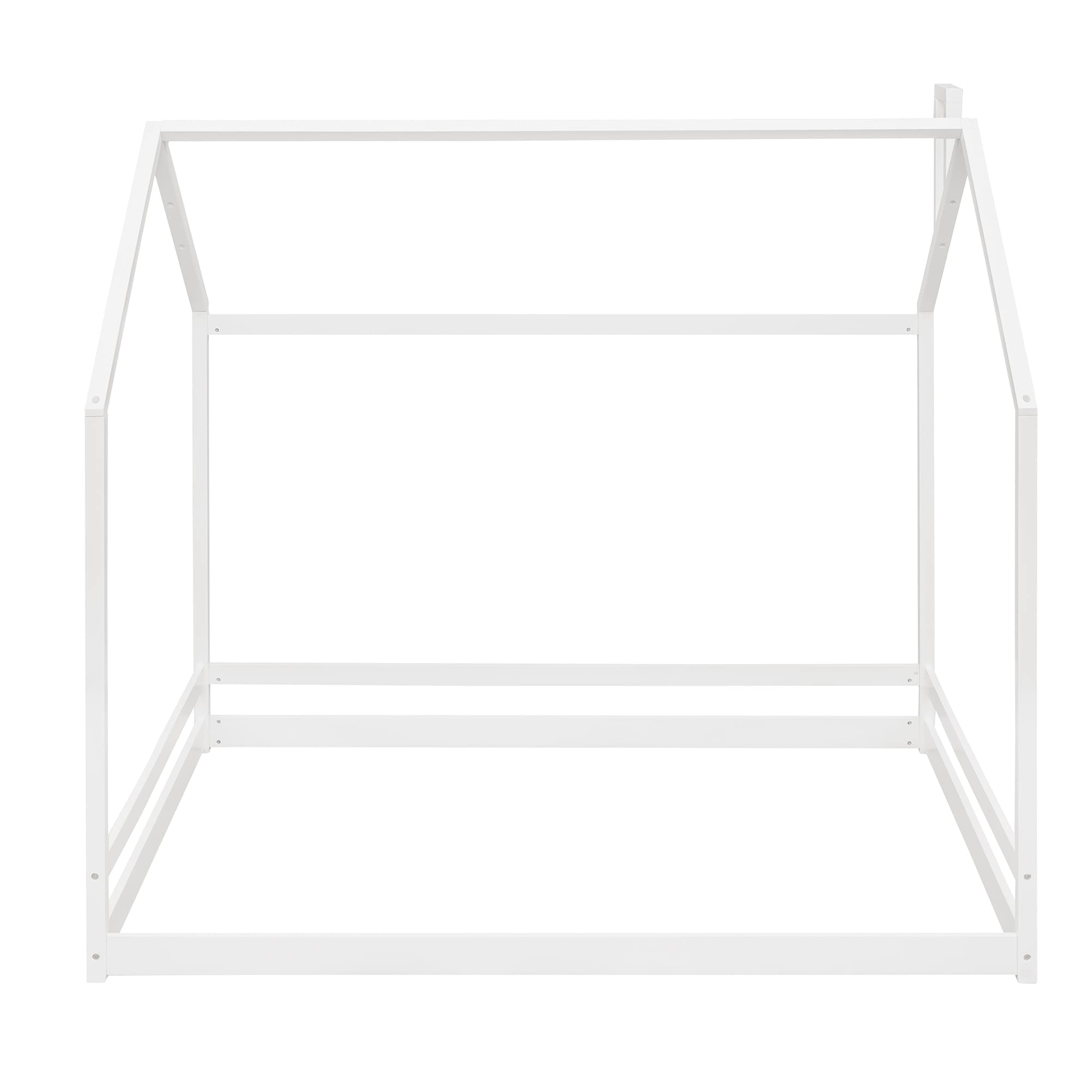 Harper & Bright Designs Full Size House Bed for Kids - Wooden Toddler House Bed Frame with Roof for Girls & Boys Bedroom Furniture (White) - Perfect for Playful Bedrooms & Cozy Sleep Spaces, Box Spring Required