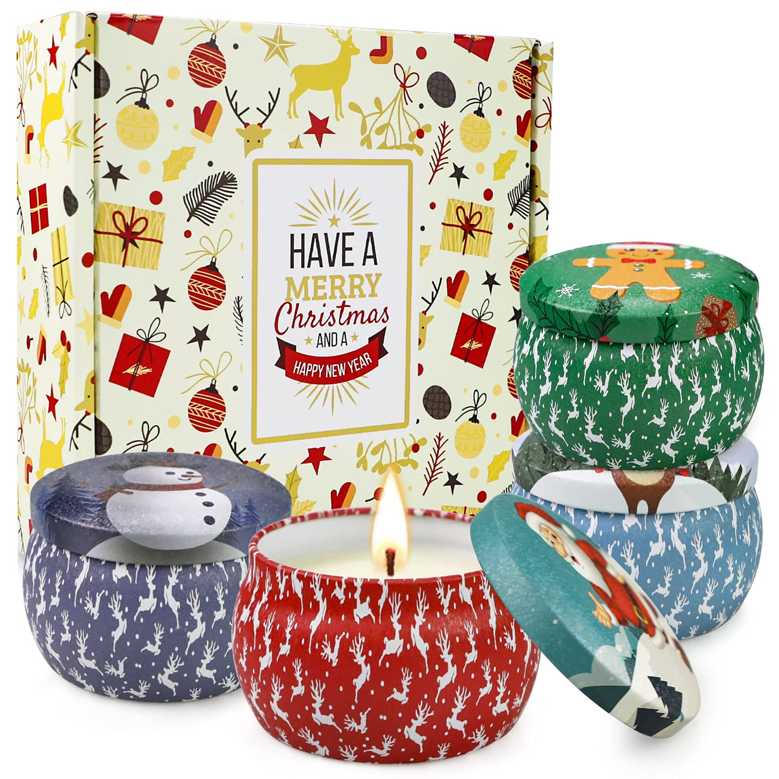 4 Pack 4.4 oz Aromatherapy Scented Candles - Lavender, Vanilla, Rose & Jasmine for Stress Relief - Perfect Gifts for Women, Girlfriend, Mom, Teacher (Birthday, Anniversary, Christmas) - Create Relaxing Atmosphere for Home, Spa, Yoga & Meditation