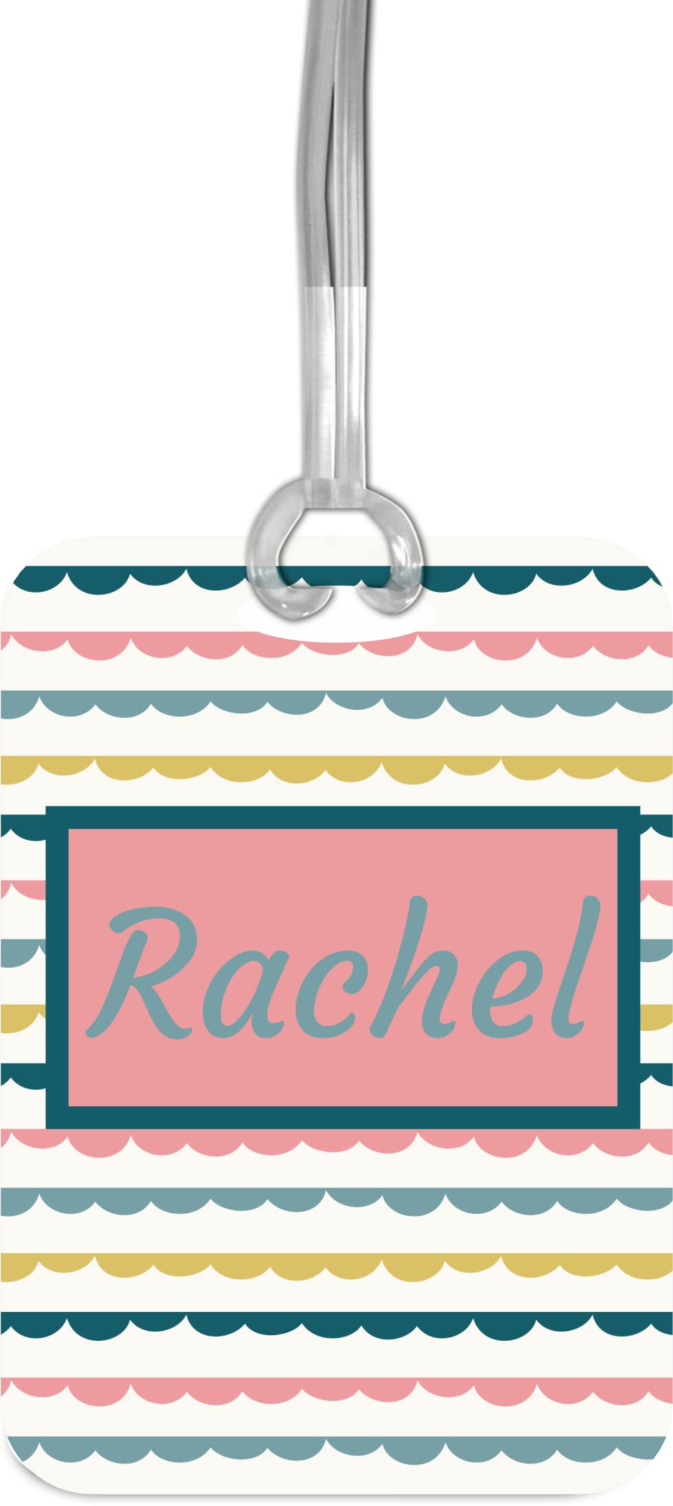 Personalized Name Tag for Backpacks & Luggage - Custom Travel Accessory for Women & Girls - Perfect for Suitcases, Bags & Travel Gear (Striped Design)