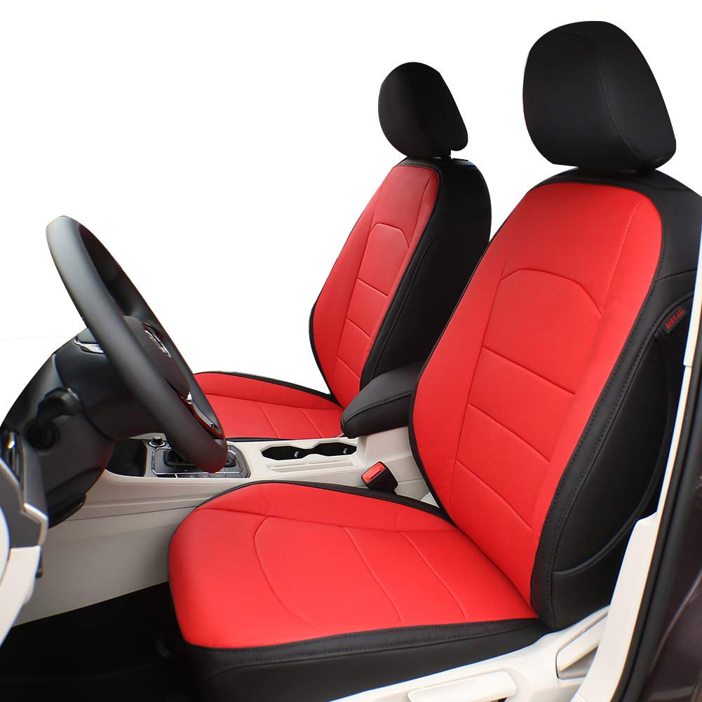 Premium Custom Fit KIA Sportage Car Seat Covers (2017-2022) - Black Leatherette with Red Piping - Perfect for Road Trips & Daily Commutes