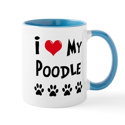 White/Blue Inside - I Love My Poodle Mug
