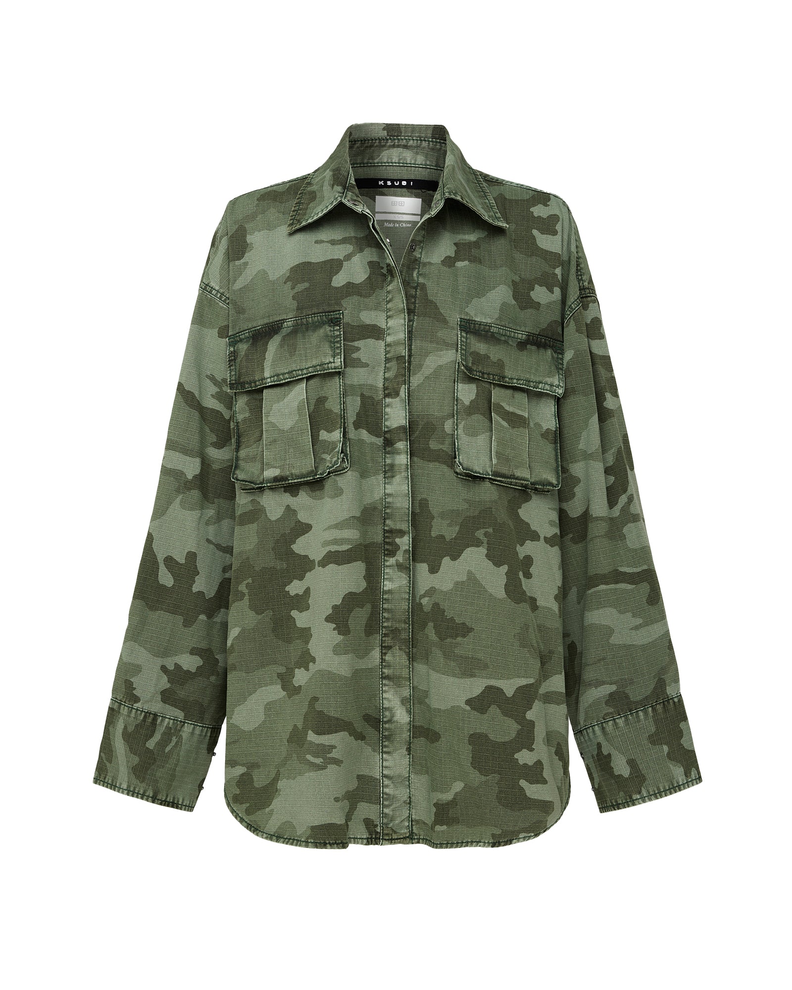 ASTRA CARGO SHIRT HASH CAMO - Men's Military Style Utility Shirt with Multiple Pockets for Outdoor, Hiking, and Casual Wear