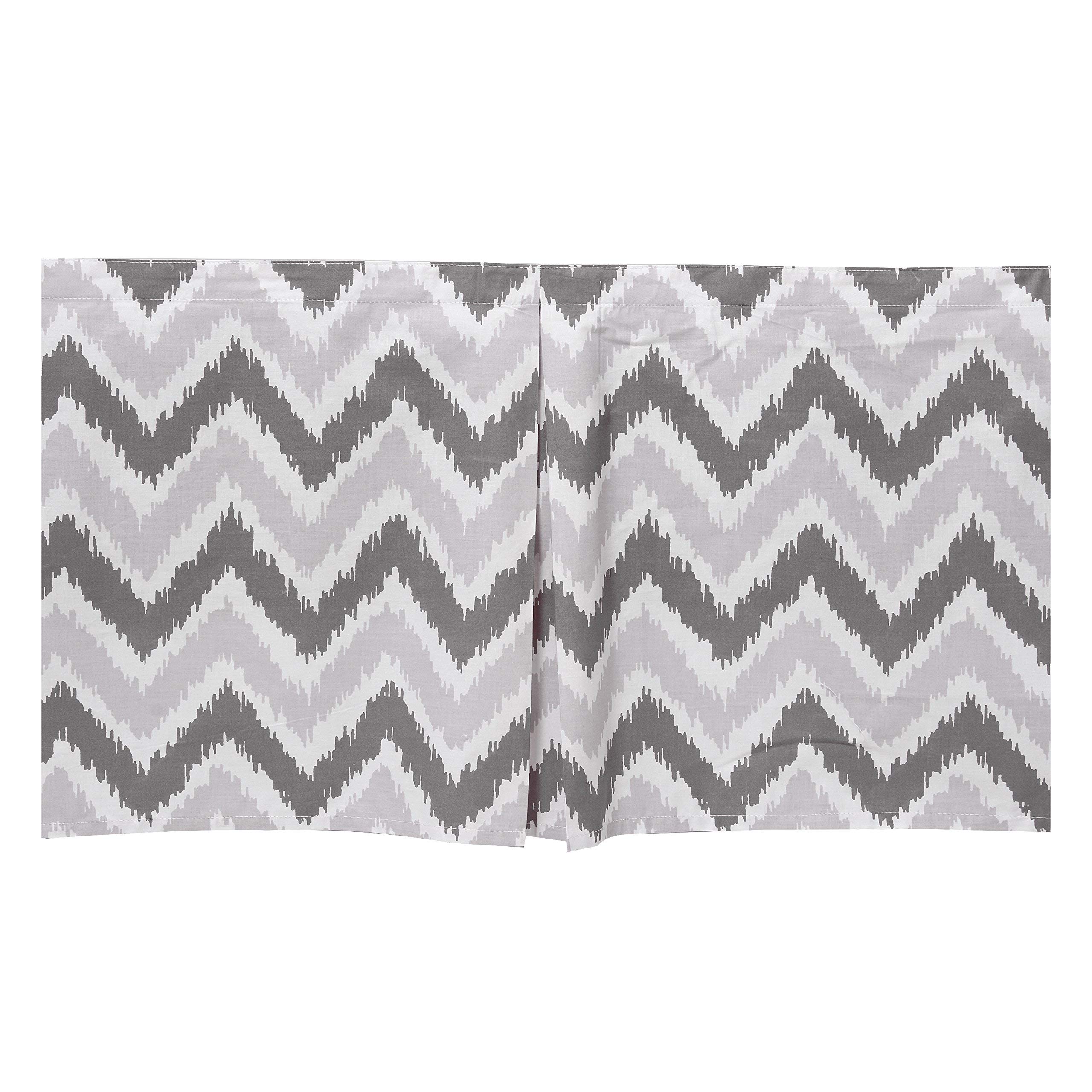 Bacati Ikat Pink and Grey 4-Piece Crib Bedding Set with 2 Muslin Blankets, Crib Skirt & Fitted Sheet - Soft Nursery Essentials for Baby Girls & Boys | Perfect for Newborns, Infant Cribs & Nursery Decor