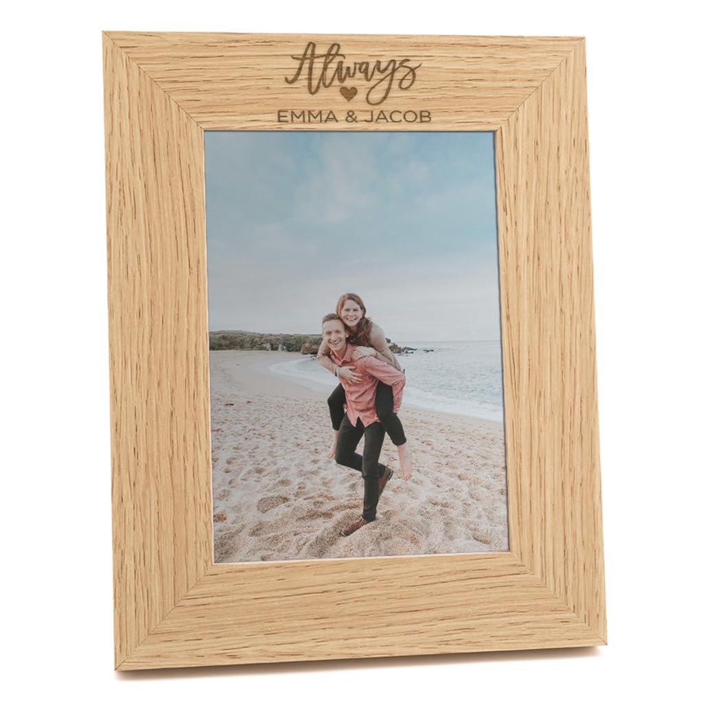 Personalized Engraved Photo Frames for Wedding & Couples - Custom Name Picture Frames in 6x4, 7x5, 8x6 - Unique Engagement Gifts for Anniversaries, Valentine's Day & Home Decor