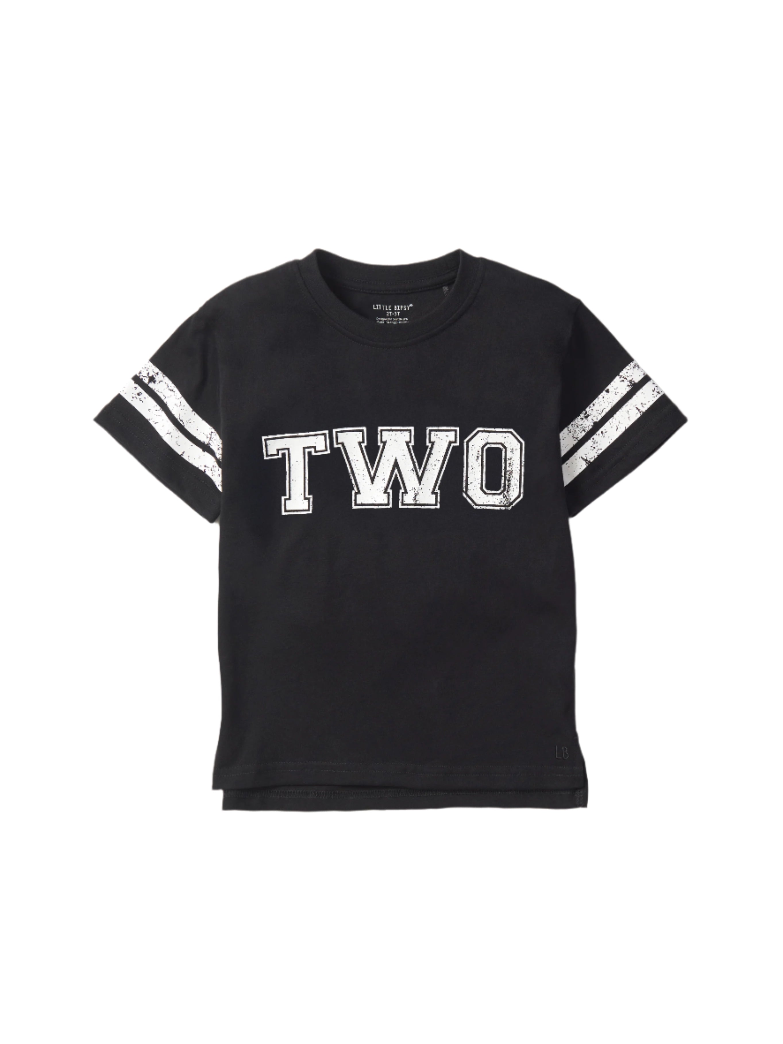 Varsity 2nd Birthday Elevated T-Shirt - Black | Soft Cotton Crewneck Tee for Toddler Boys & Girls | Perfect for Birthday Parties, Photo Shoots & Casual Wear
