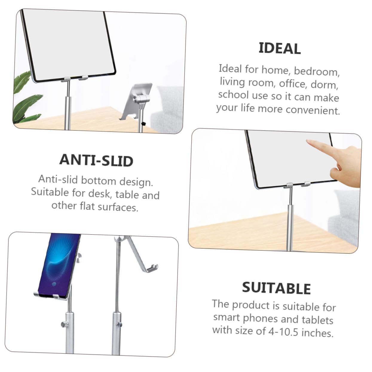 Universal Sturdy Phone Stand - Adjustable Desktop Smartphone Holder for iPhone, Samsung & More | Perfect for Home, Office & Video Calls