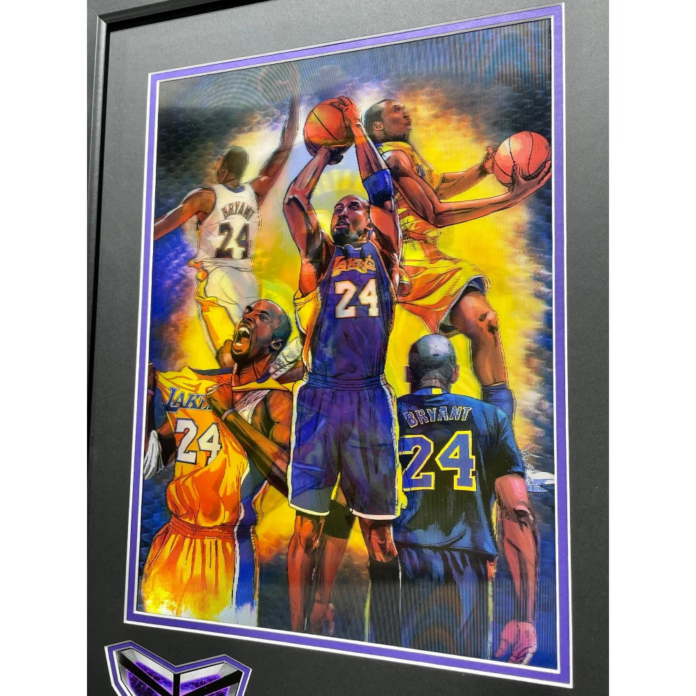 Kobe Bryant Framed 3D Photo Collage - Los Angeles Lakers Memorabilia - NBA Wall Art for Home & Office Decor - Perfect Gift for Basketball Fans