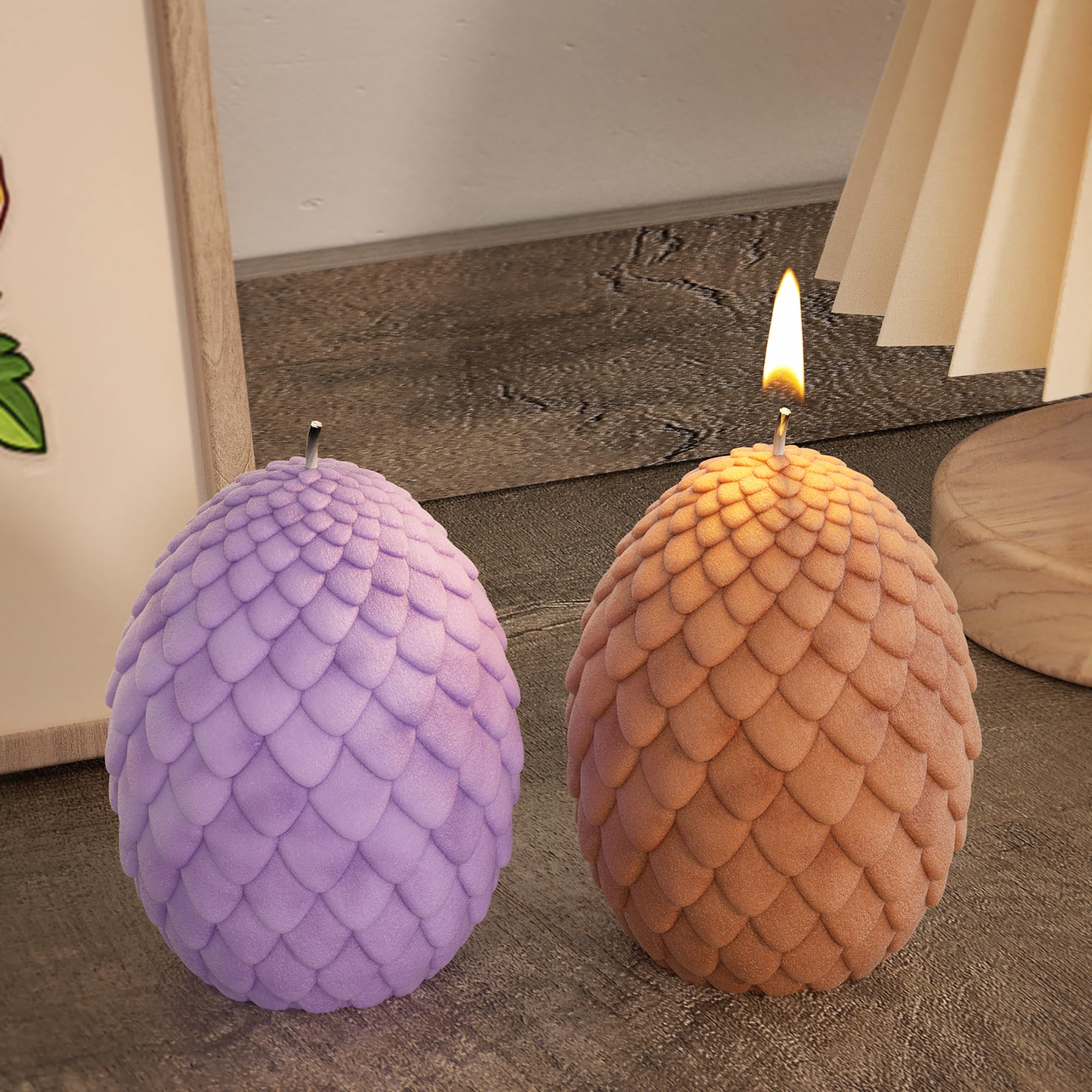 Dragon Egg Silicone Mold for Resin Casting, Candle Making & Home Decor - 3D Dragon Scale Egg Candle Mold for DIY Crafts, Gifts & Halloween Decorations