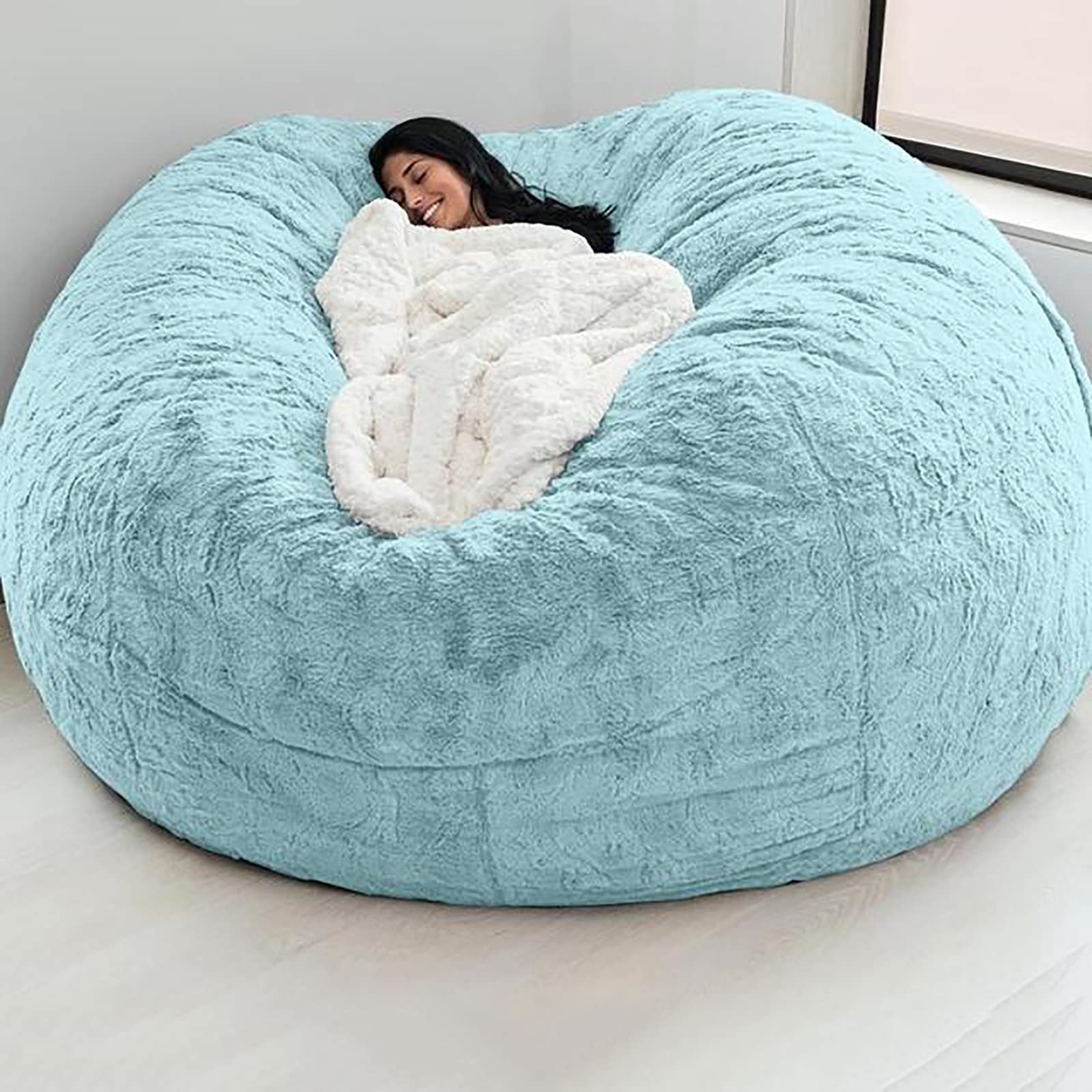 Large Bean Bag Chair Cover - Microsuede Sofa Bed with Foam Filling, Plush Toy Storage Bag for Adults | Breathable & Comfortable Furniture for Living Room, Bedroom, or Game Room