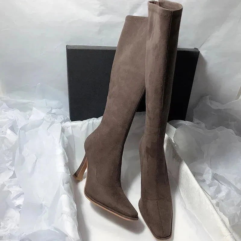 Pointy Toe Thin High Heel Knee High Boots for Women - Stylish & Comfortable for Office, Party & Night Out