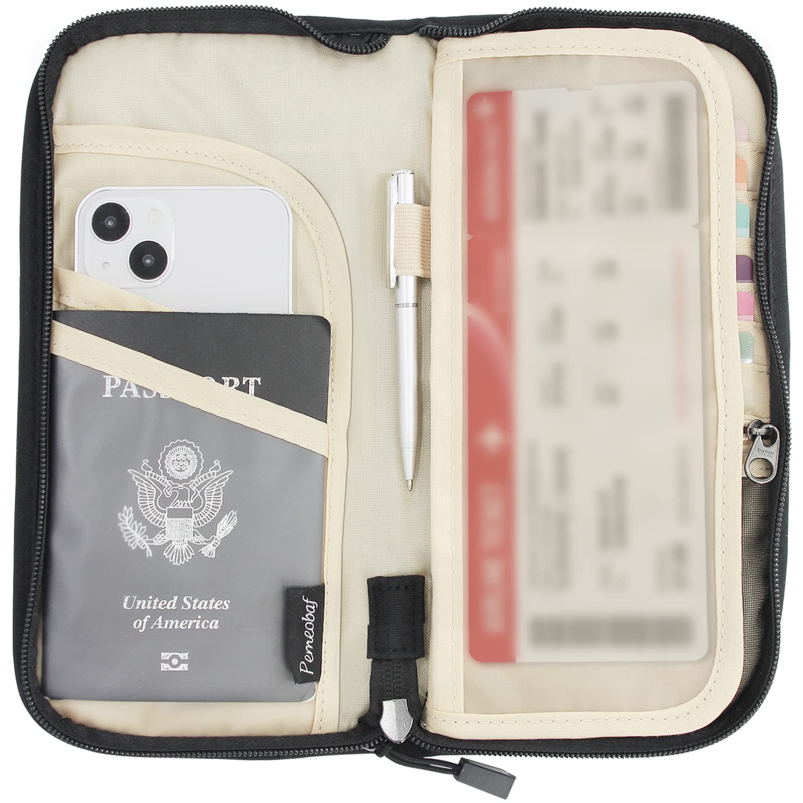 Ababuli RFID Blocking Travel Document Organizer - Passport & Vaccine Card Holder Combo with Secure Slots | Perfect for International Travel, Business Trips & Family Vacations