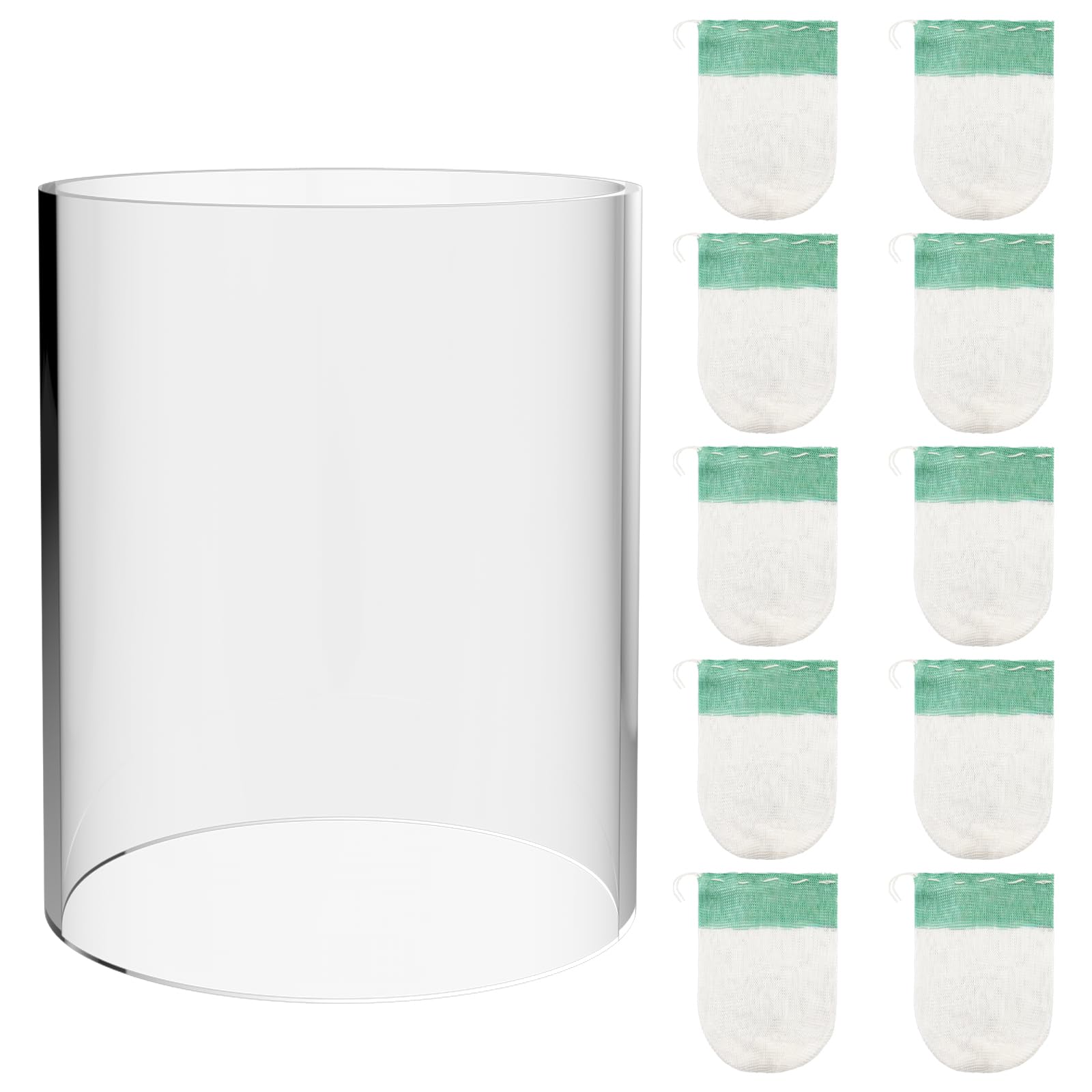10 Pcs U-Shape Lantern Mantles with Replacement Glass Globes - Standard Cylindrical Lamp Shade for Gas, Kerosene & Propane Lamps - Perfect for Outdoor Camping, Hiking and Emergency Lighting
