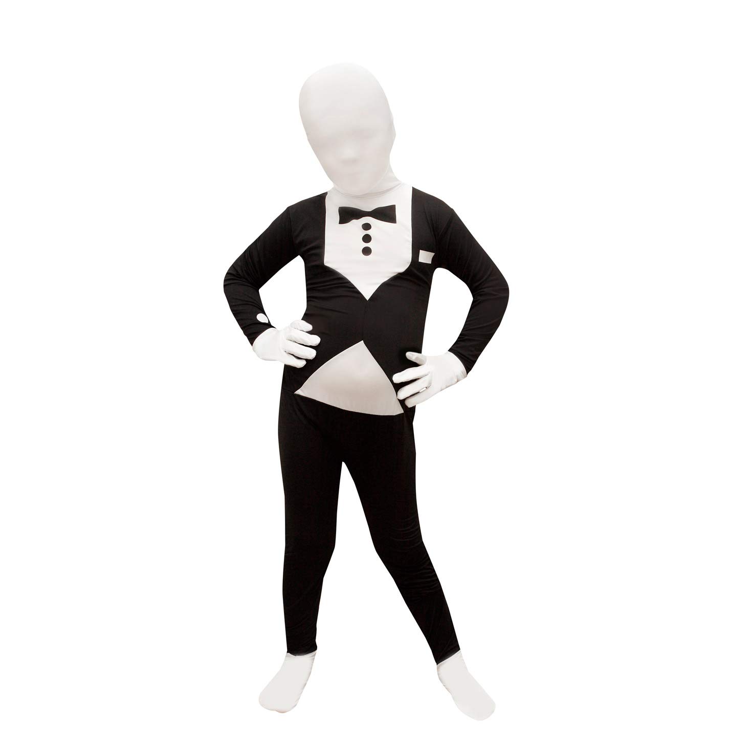 Black Tuxedo Morphsuit for Kids - Boys Full Body Costume | Scary Halloween, Cosplay & Party Outfit | Zentai Suit for Dress-Up & Themed Events