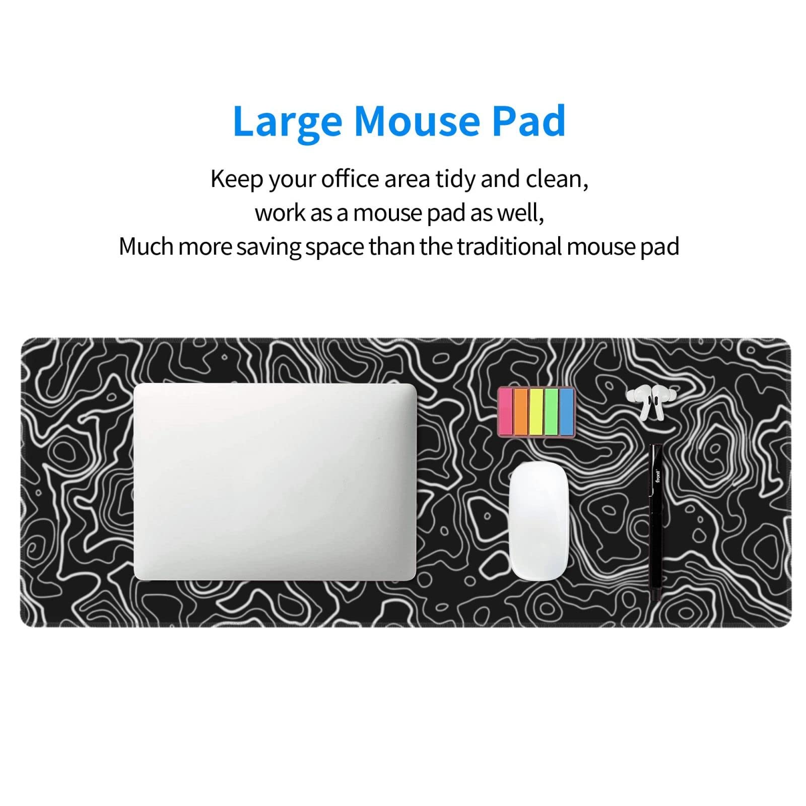 Premium Topographic Mouse Pad - Extra Large 31.5