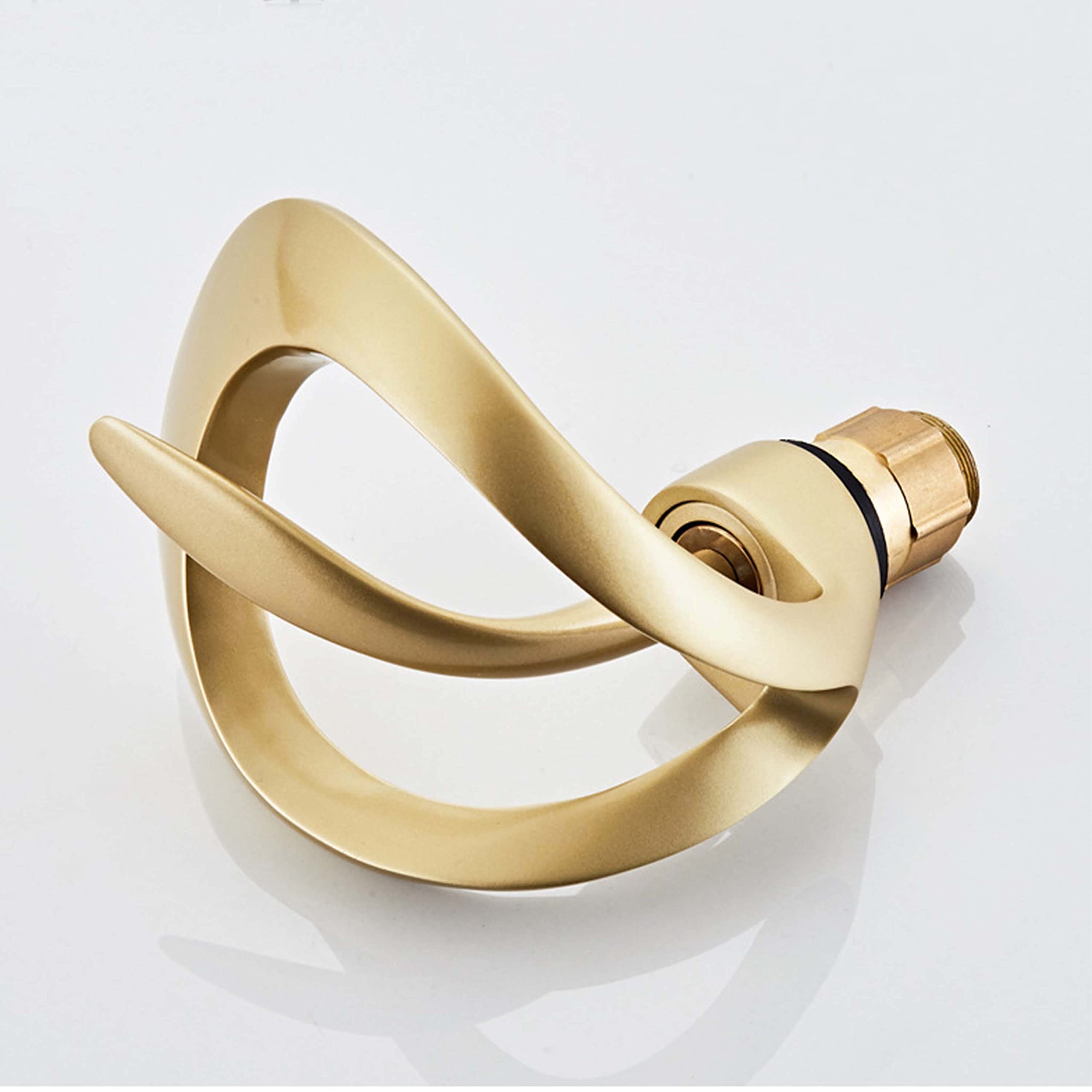 Elegant Brass Waterfall Bathroom Faucet - Brushed Gold for Vanity Sink