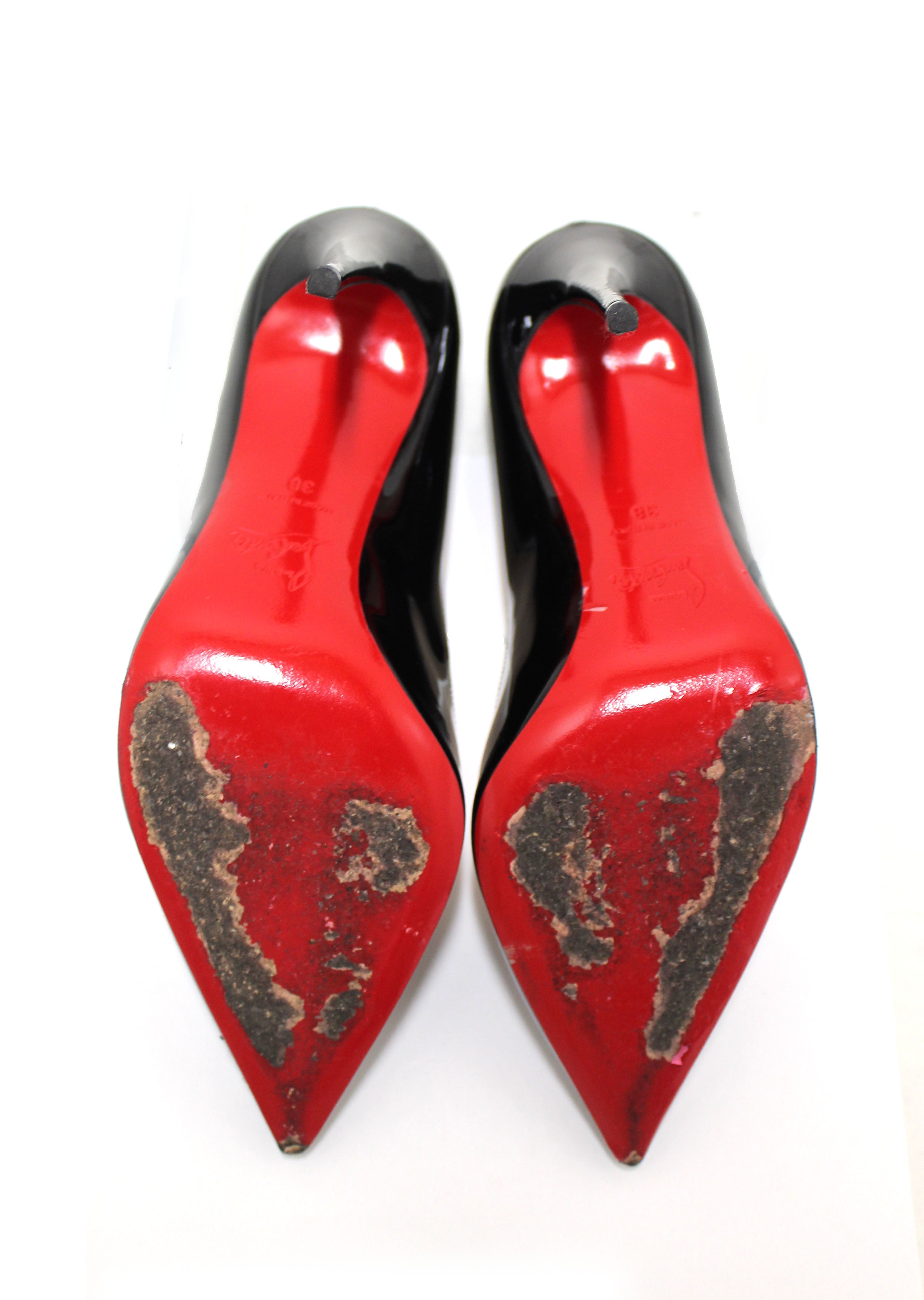 Authentic Christian Louboutin Black So Kate 120mm Patent Leather Pumps - Women's Size 38 (EU 38/US 8) - Luxury High Heels for Evening Parties, Weddings & Special Occasions