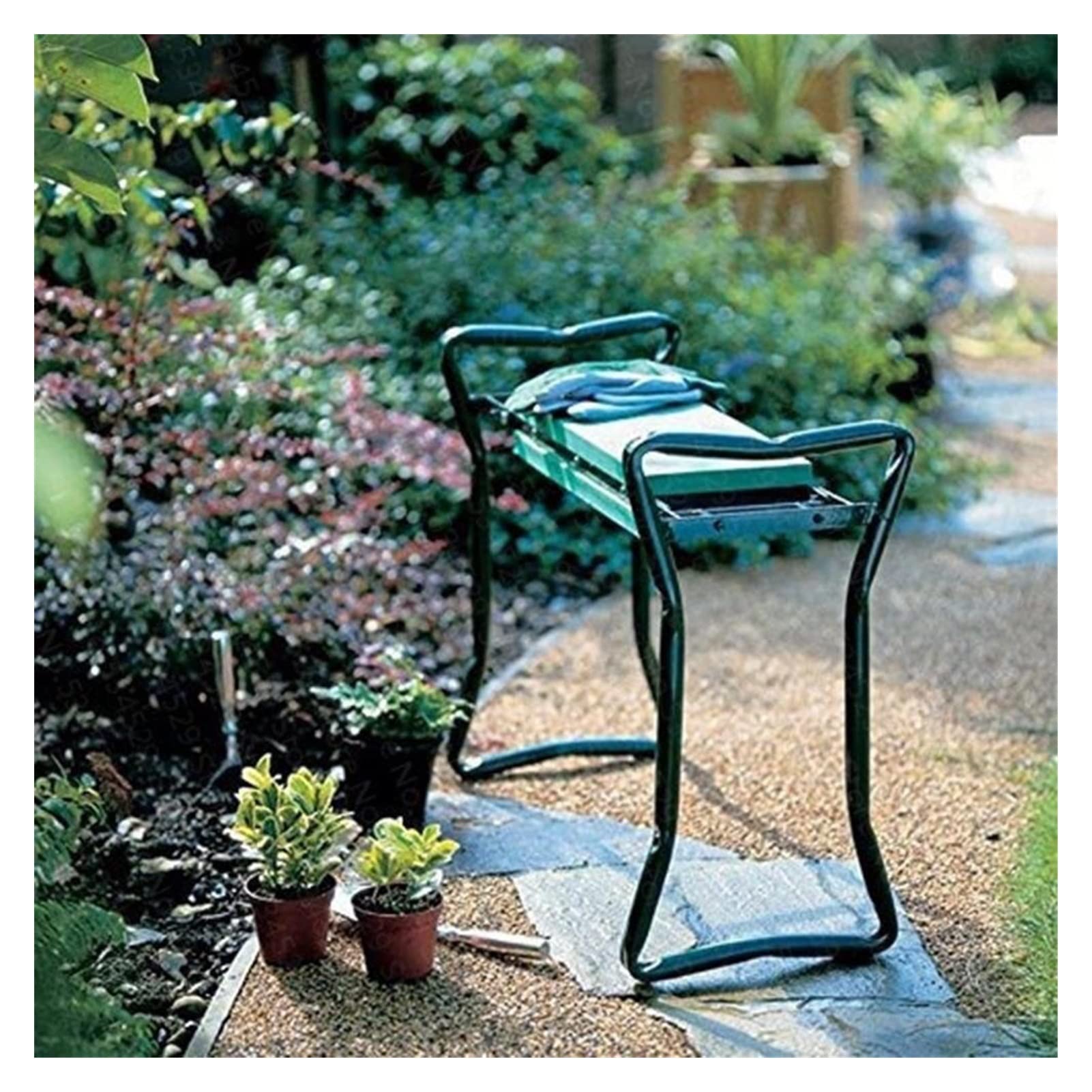 **Foldable Stainless Steel Garden Kneeler Pad & Seat with Cushion - Portable Gardening Stool with Carrying Bag for Outdoor Planting, Weeding, and Landscaping (Color: C)**