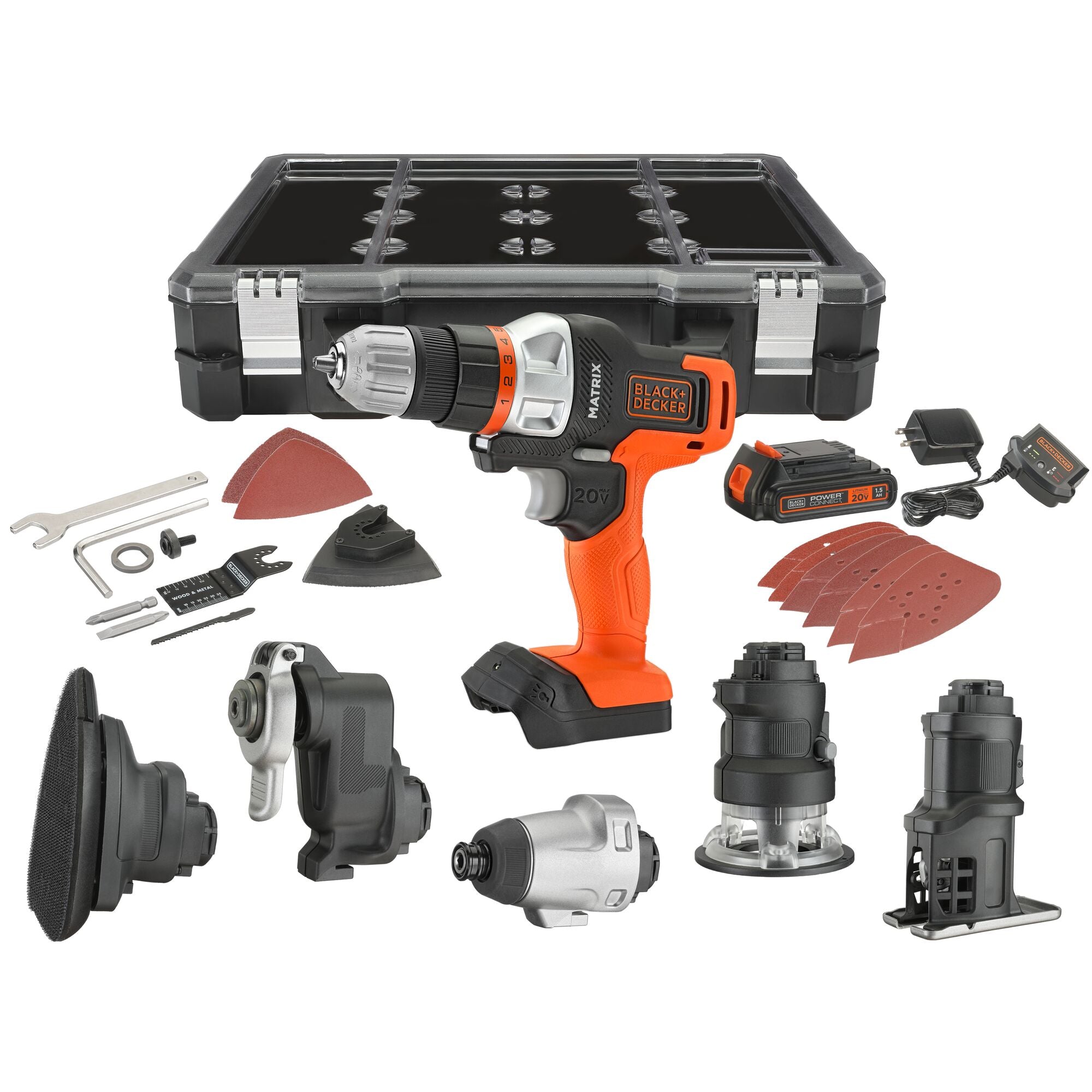 20V MAX* MATRIX™ Cordless Drill & Power Tool Combo Kit - 6 Piece Set with Lithium-Ion Battery for DIY Projects, Home Repairs & Construction Work