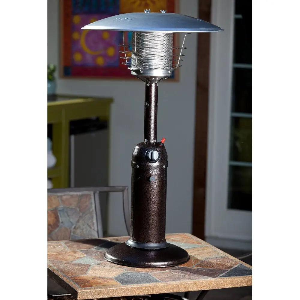 Hammered Bronze Finish Outdoor Patio Heater - Elegant Table Top Heater for Backyard, Garden, and Deck Use