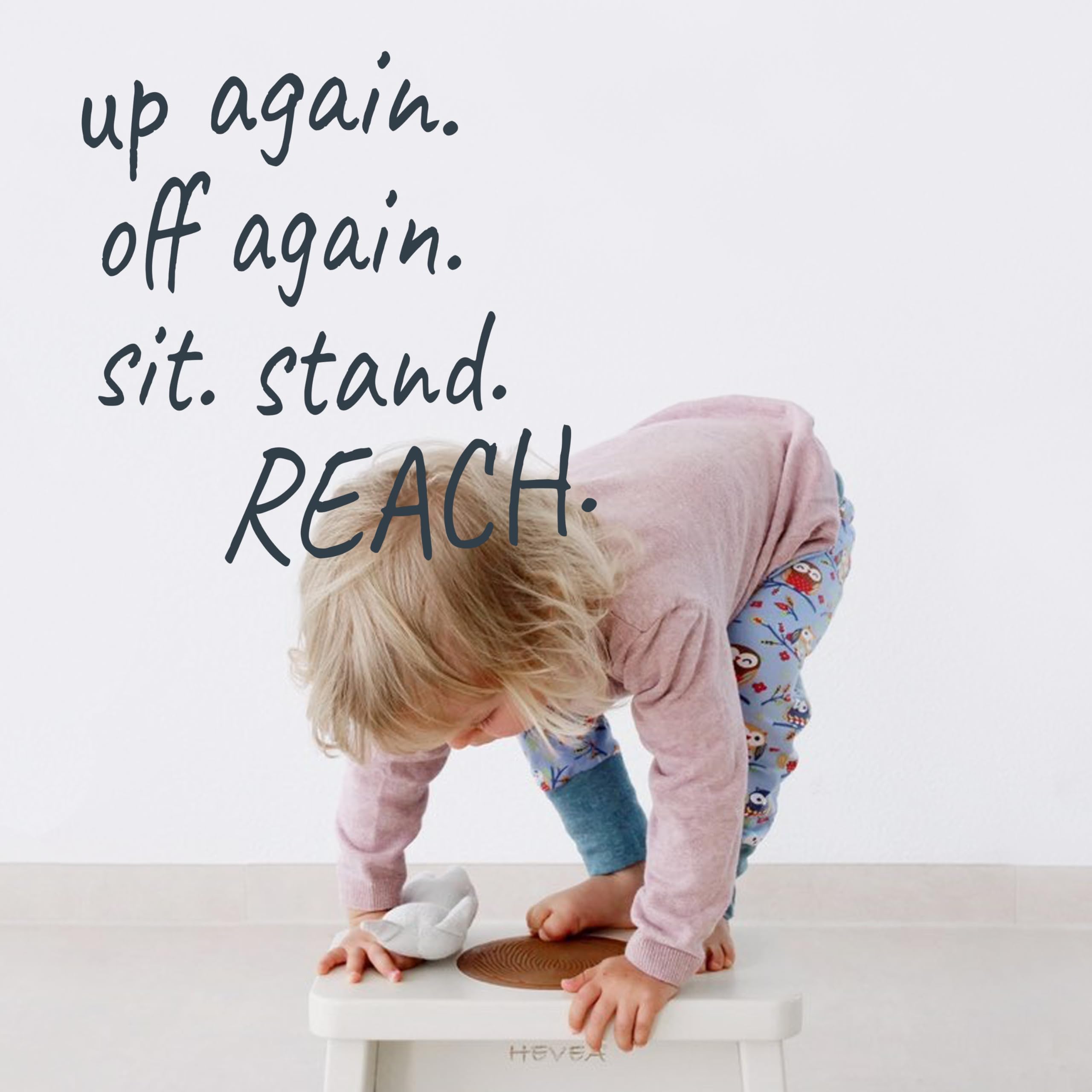 Natural Rubberwood Kids Step Stool - Non-Slip Toddler Stool for Bathroom & Kitchen (Champagne Pink) | Safe & Sturdy Step-Up Helper for Children's Independence & Learning