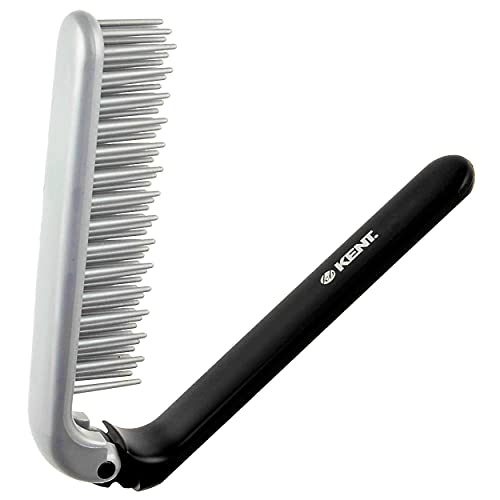 Kent KFM4 Anti Static Hair Brush - Compact Folding Styling Brush for Men & Women | Portable Travel Hairbrush for Frizz Control & Daily Grooming | Made in England | Perfect for Home, Office & Travel Use