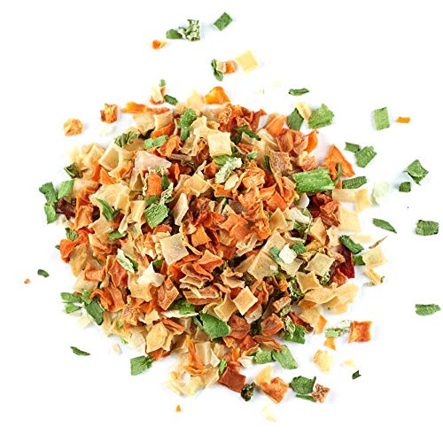 1 LB Dried Vegetable Soup Mix - Dehydrated Onion, Carrot, Potato, Sweet Potato, Bell Peppers & Parsley Flakes - Perfect for Ramen, Soups, Stews & Camping Meals