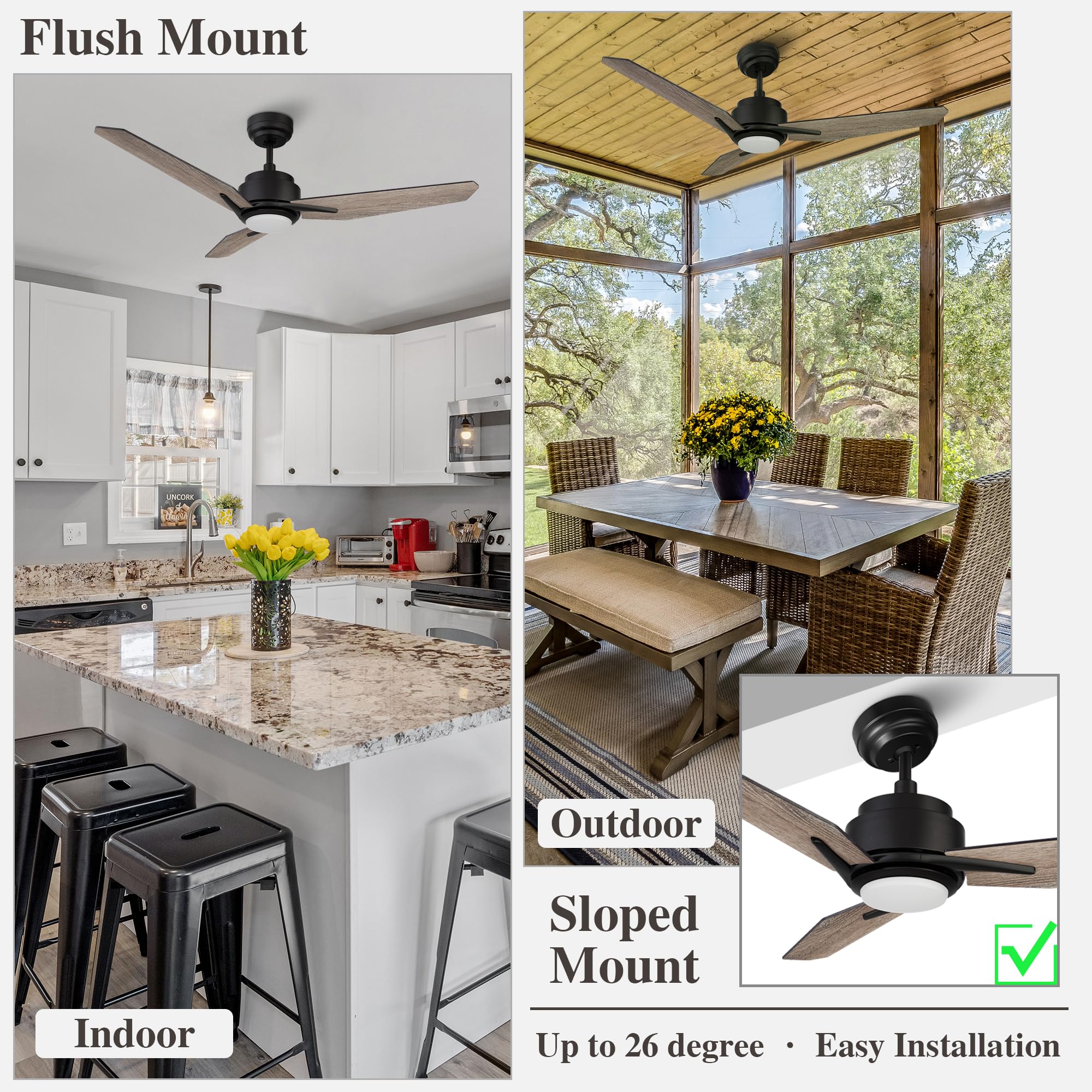 SMAAIR Smart Ceiling Fan with Light - 52