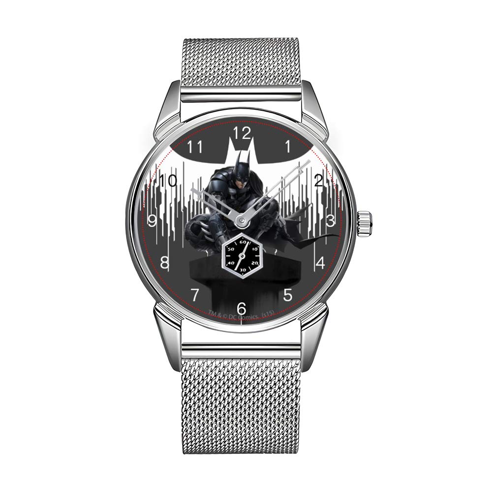 Luxury Men's Stainless Steel Waterproof Watch - Top Brand Silver Batman Design for Business, Casual & Formal Wear - Perfect for Office, Dating & Special Occasions