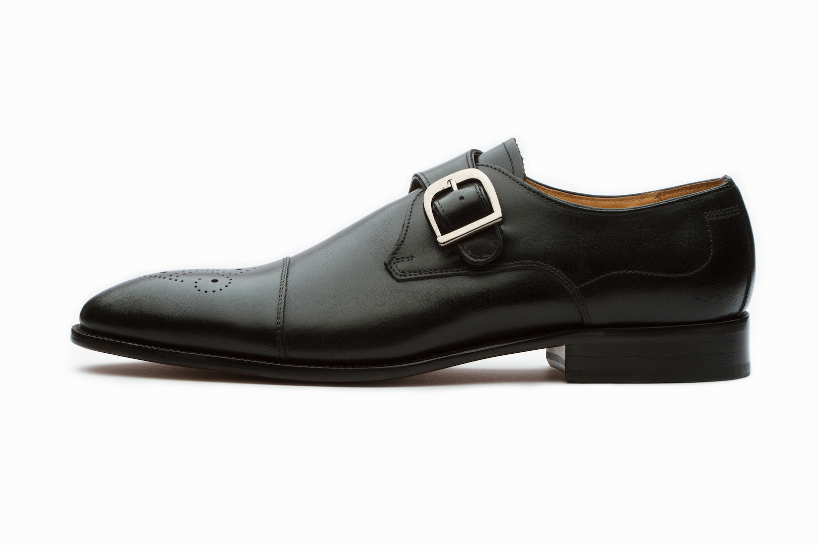 Black Single Monkstrap Dress Shoes for Men | Classic Formal & Business Attire | Perfect for Weddings, Office & Special Occasions