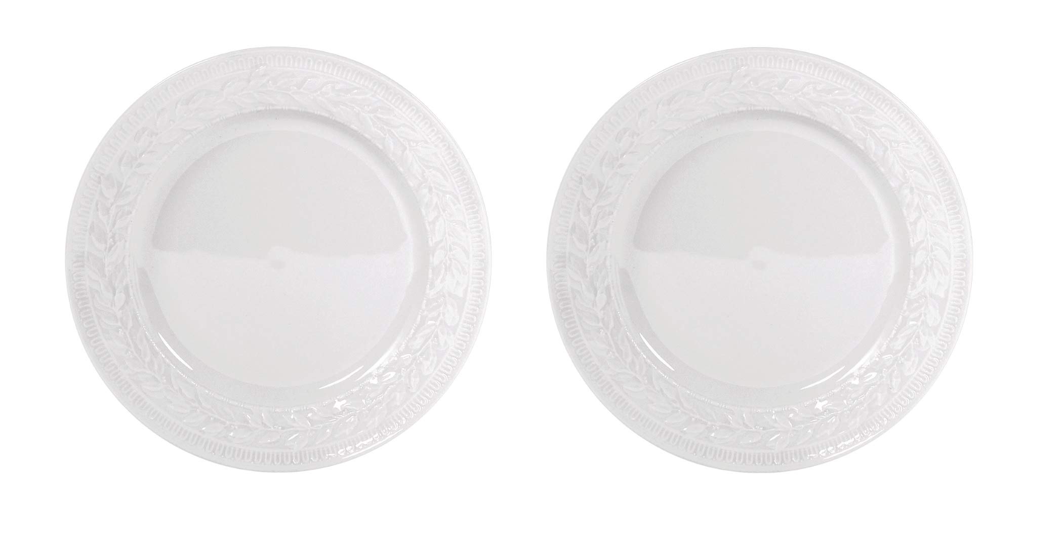 Bernardaud Louvre White Salad Plates 8.5 Inches - Set of 2 Elegant Dinnerware for Fine Dining & Entertaining #0542-17 | Perfect for Salads, Appetizers & Special Occasions