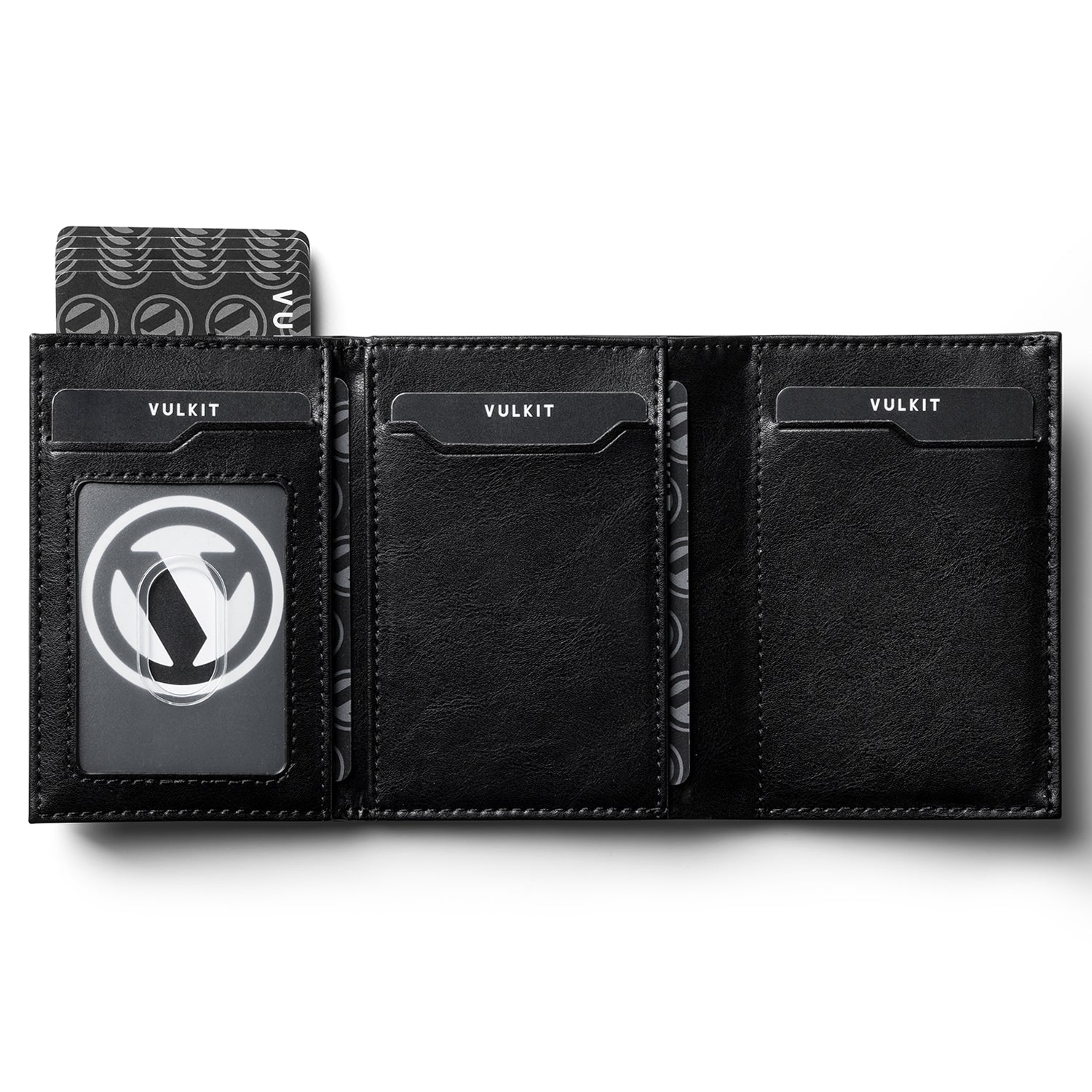 VC302 Side Slider Tri-Fold Wallet with Magnetic Strip Closure & Back Zipper Pocket - Slim RFID Blocking Leather Wallet for Men - Perfect for Business, Travel & Everyday Use