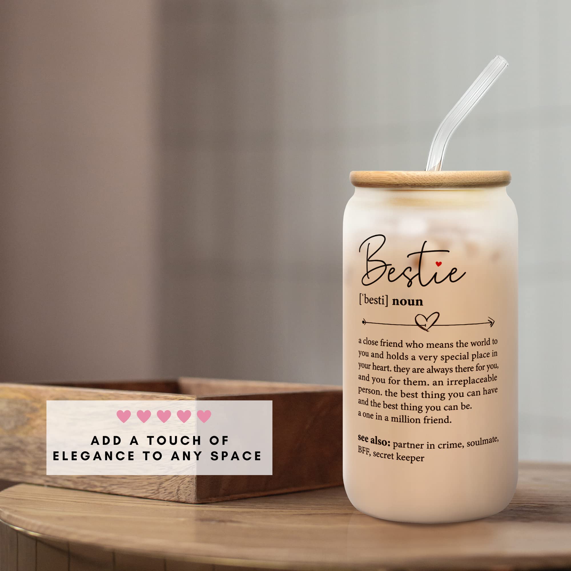 Best Friendship Gifts for Women - 16 Oz Can Glass - Unique Birthday Gift Ideas for Best Friends, Bestie & Female Friends - Perfect for Coffee, Tea, or Beer at Home, Office, or Outdoor Gatherings