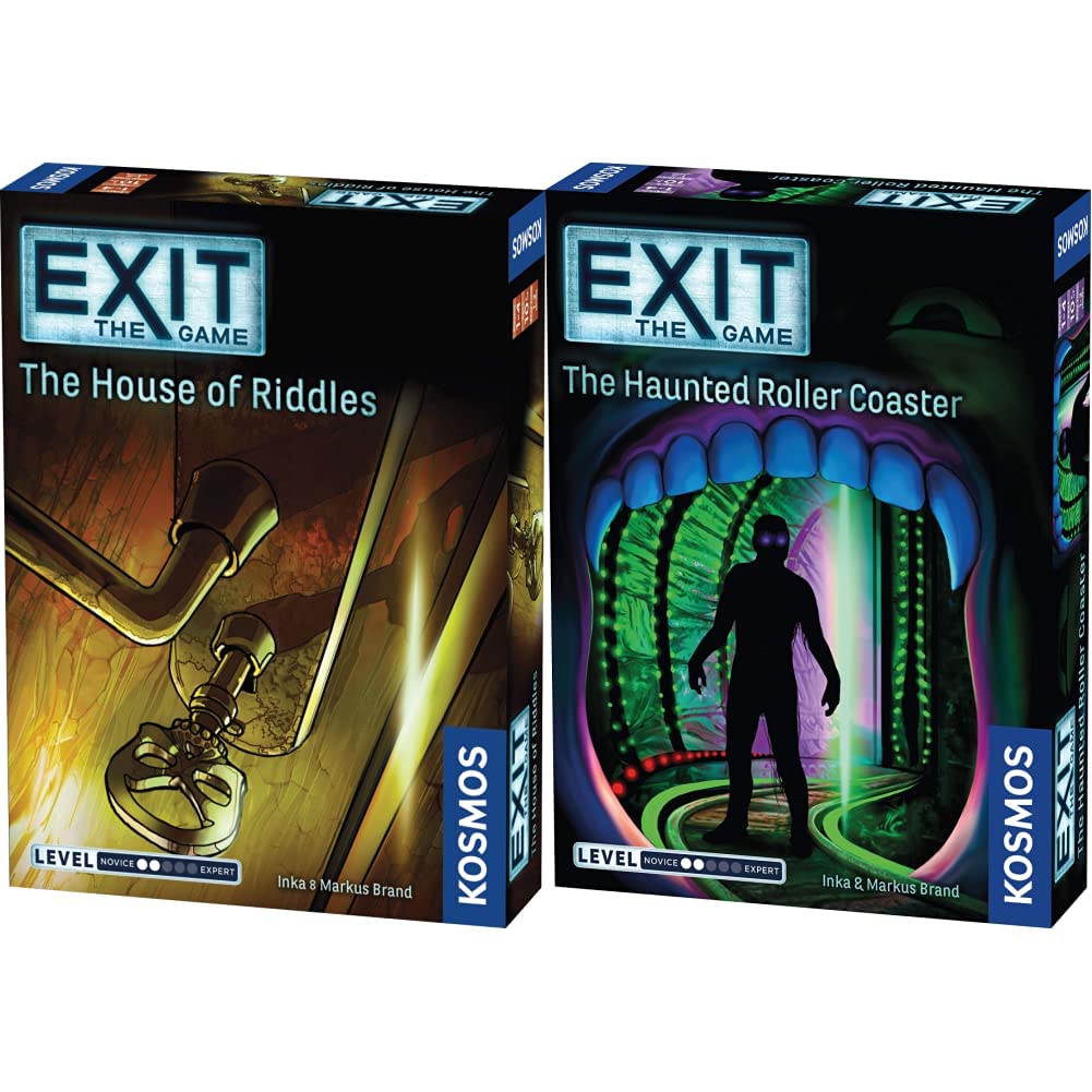 EXIT: The Game - Escape Room Adventure Series | Kosmos & Thames & Kosmos Board Games | The House of Riddles & The Haunted Roller Coaster Puzzles | Perfect for Family Game Night & Team Building Activities