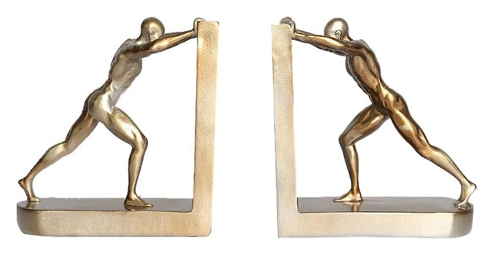 Sports-Themed Bookends - Non-Slip Book Stopper for Office & Home Decor, People Pushing Objects Design - Perfect for Bookshelves, Desks & Gift Giving